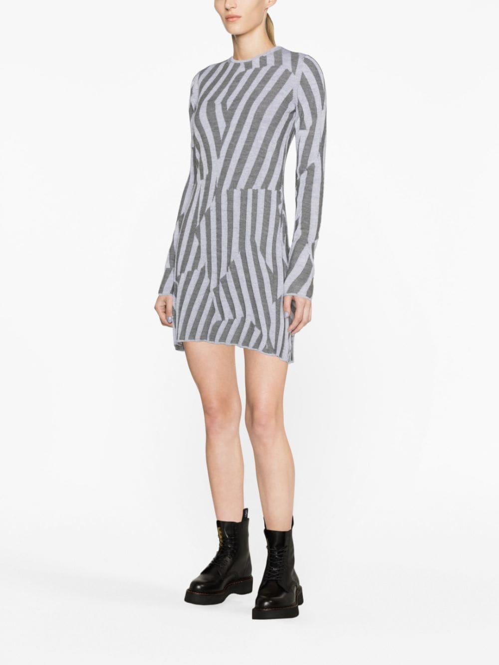 geometric knit minidress - 3