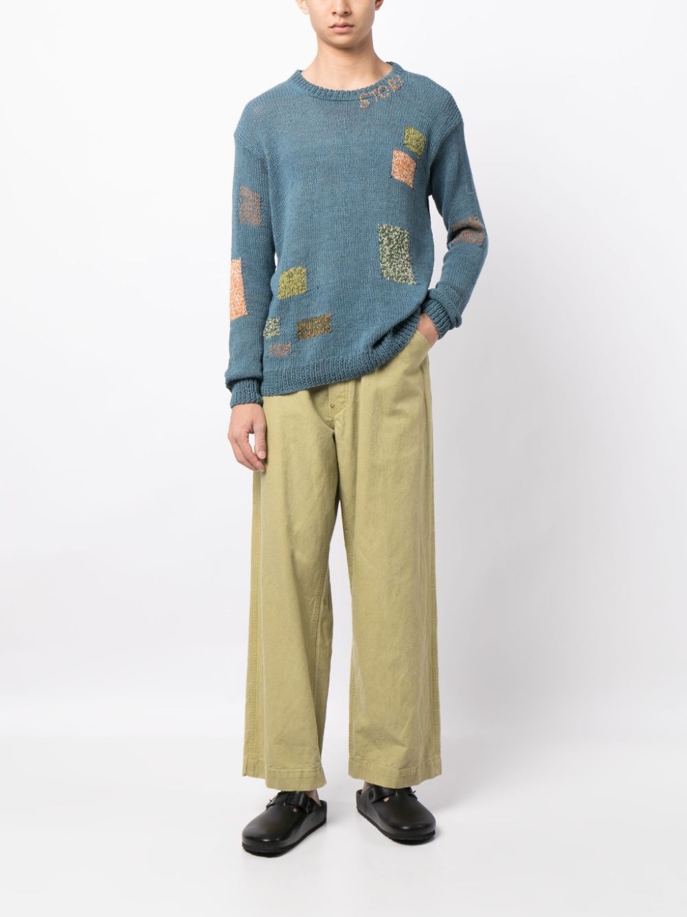 Spinning geometric intarsia-knit jumper - 2