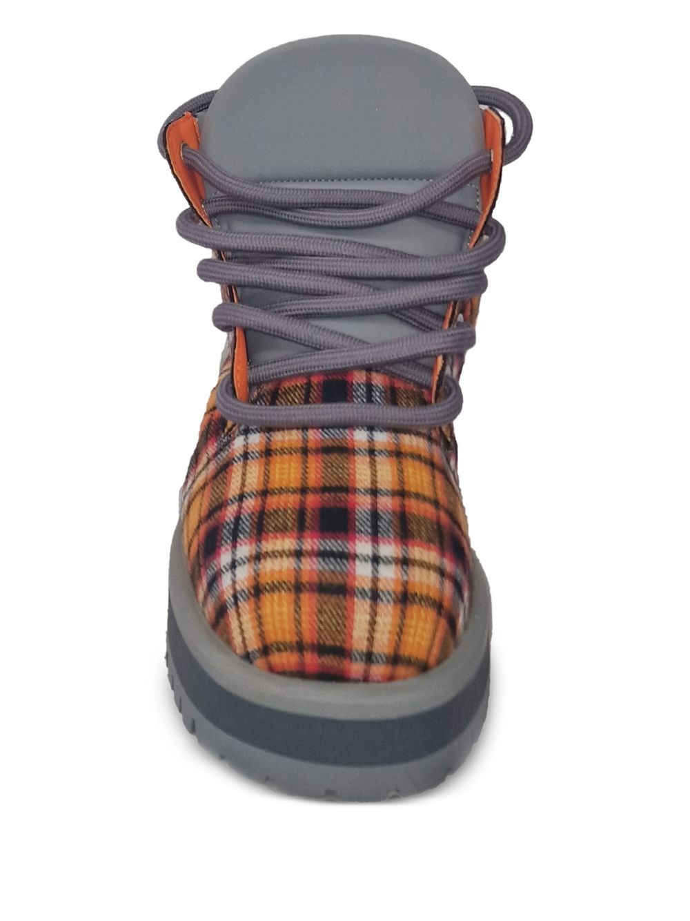 plaid-pattern ankle boots - 3