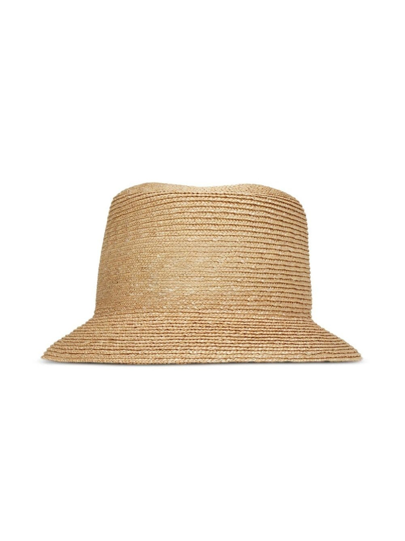 logo-plaque straw bucket hat 4
