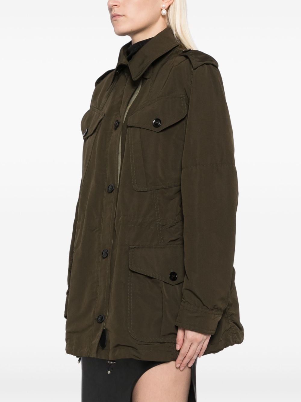 drawstring waist military jacket - 3