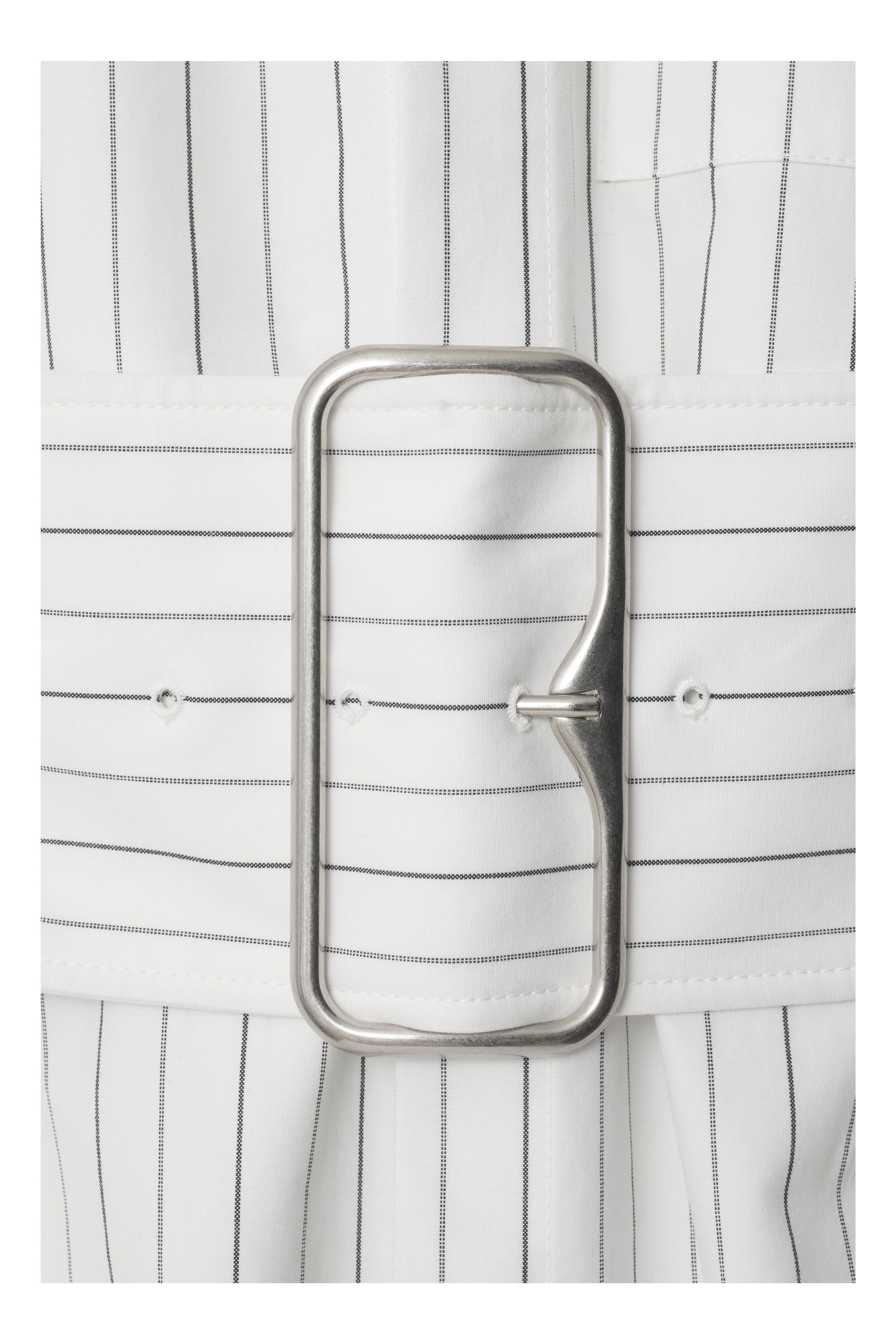burberry Regular Fit Striped Cotton Shirt in String/coal at Nordstrom - 6