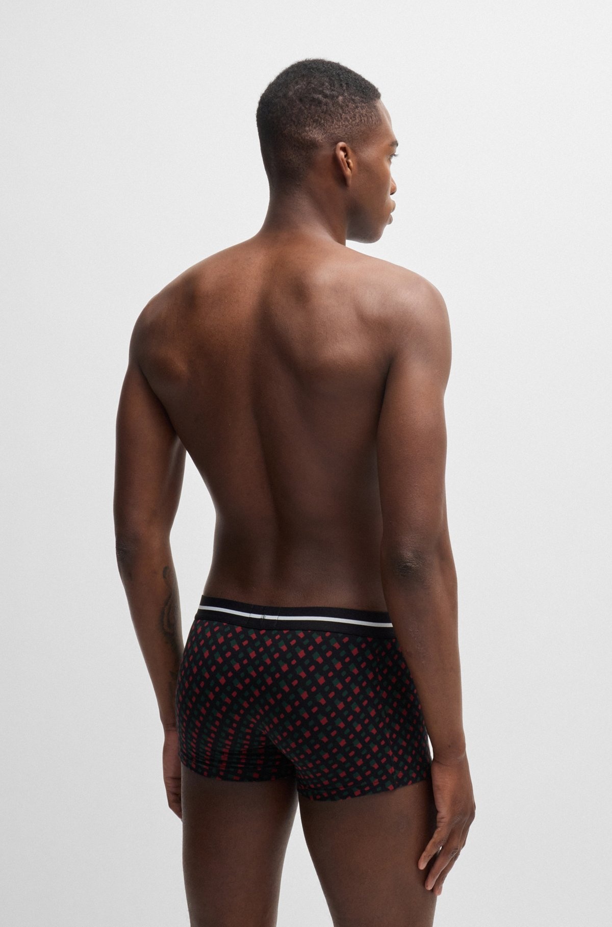 THREE-PACK OF STRETCH-COTTON TRUNKS WITH LOGO WAISTBANDS - 3