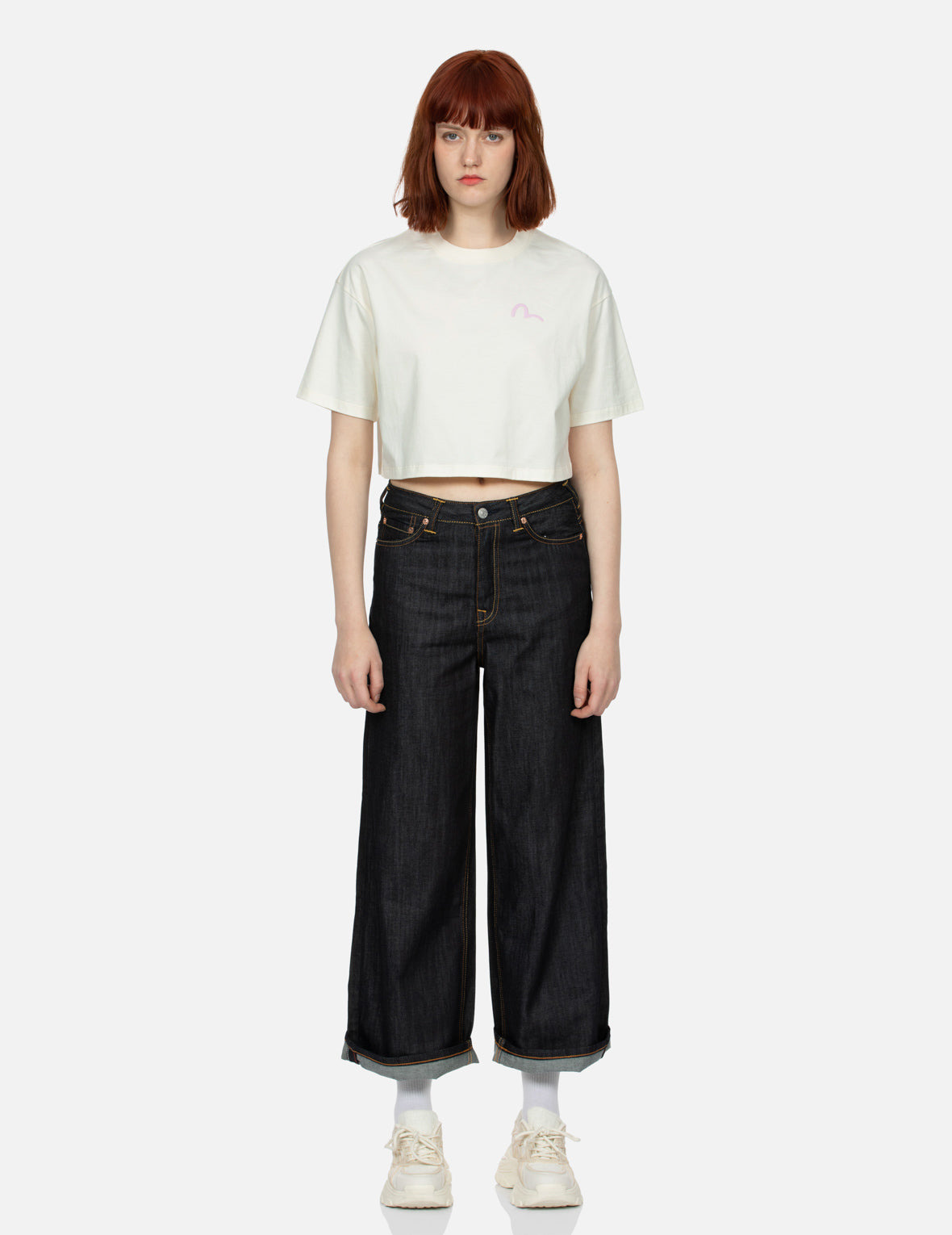 KAMON AND WISTERIA PRINT CROPPED T-SHIRT - 6