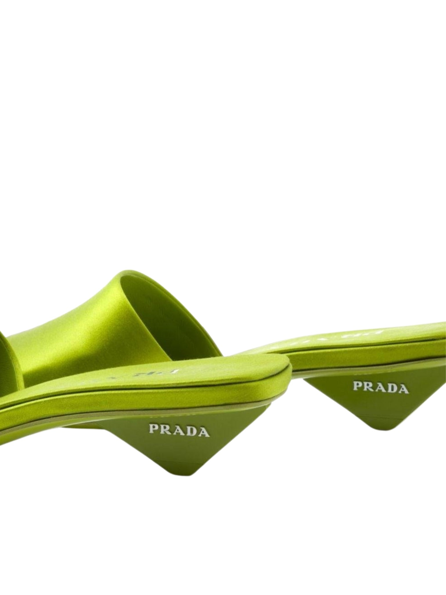 Green Satin Mules Loafers - 5