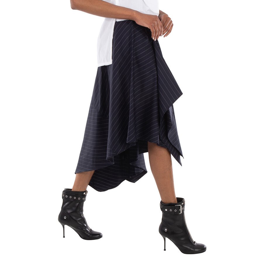 JW Anderson Pinstripe Panelled Midi Skirt - 2