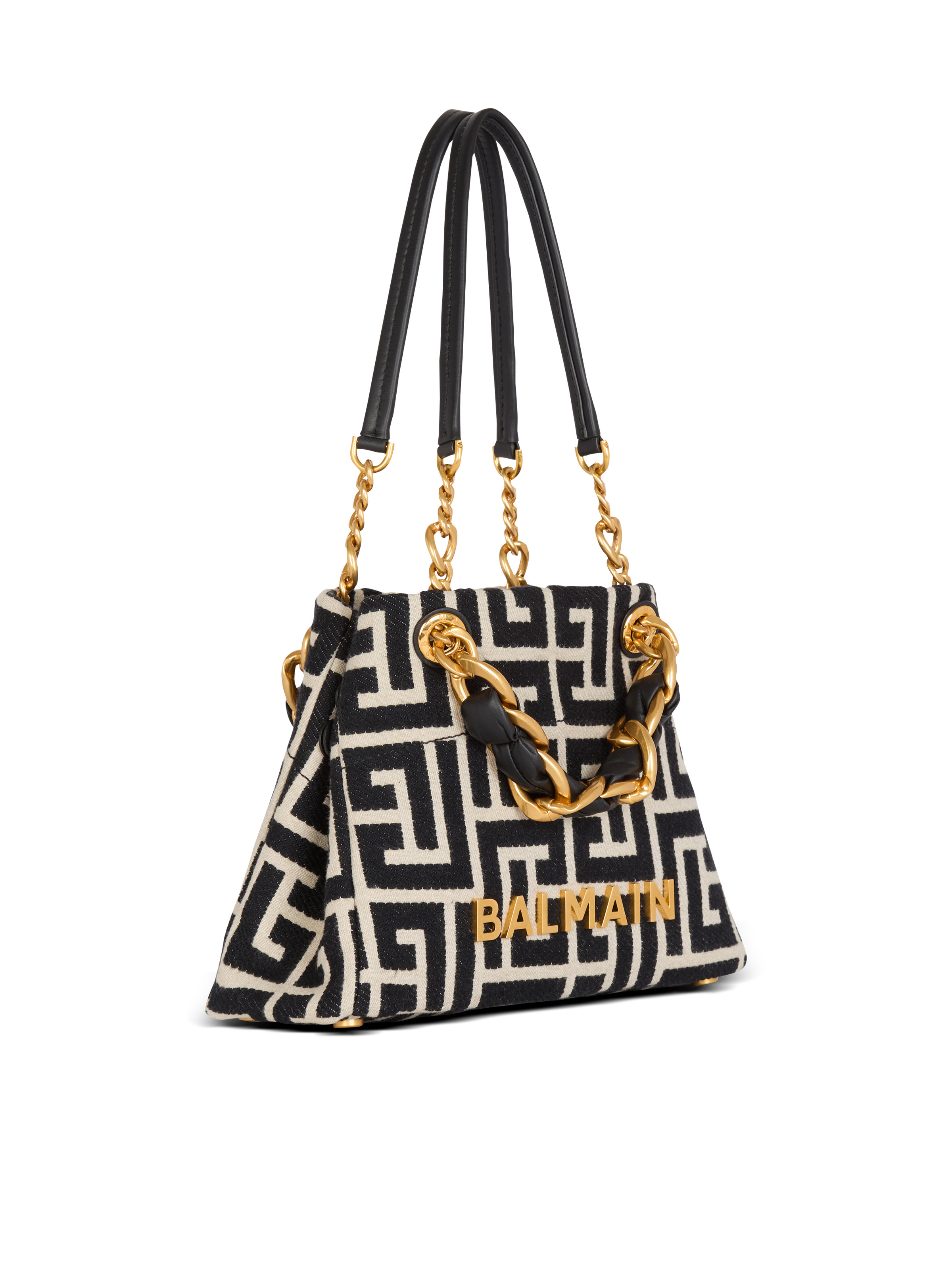 Small 1945 Soft tote bag in jacquard fabric with a PB Labyrinth monogram - 3