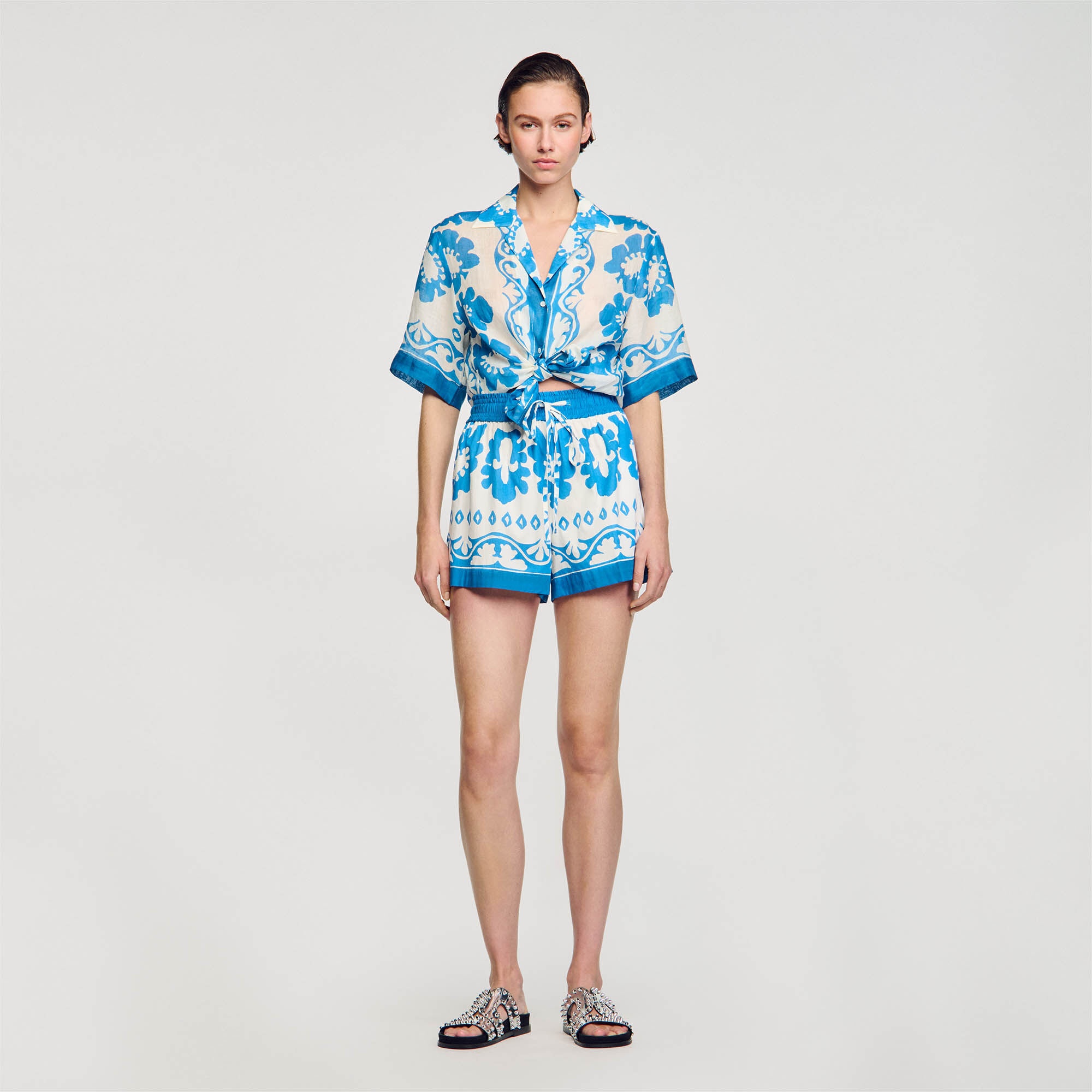 WIDE-LEG PATTERNED SHORTS - 3
