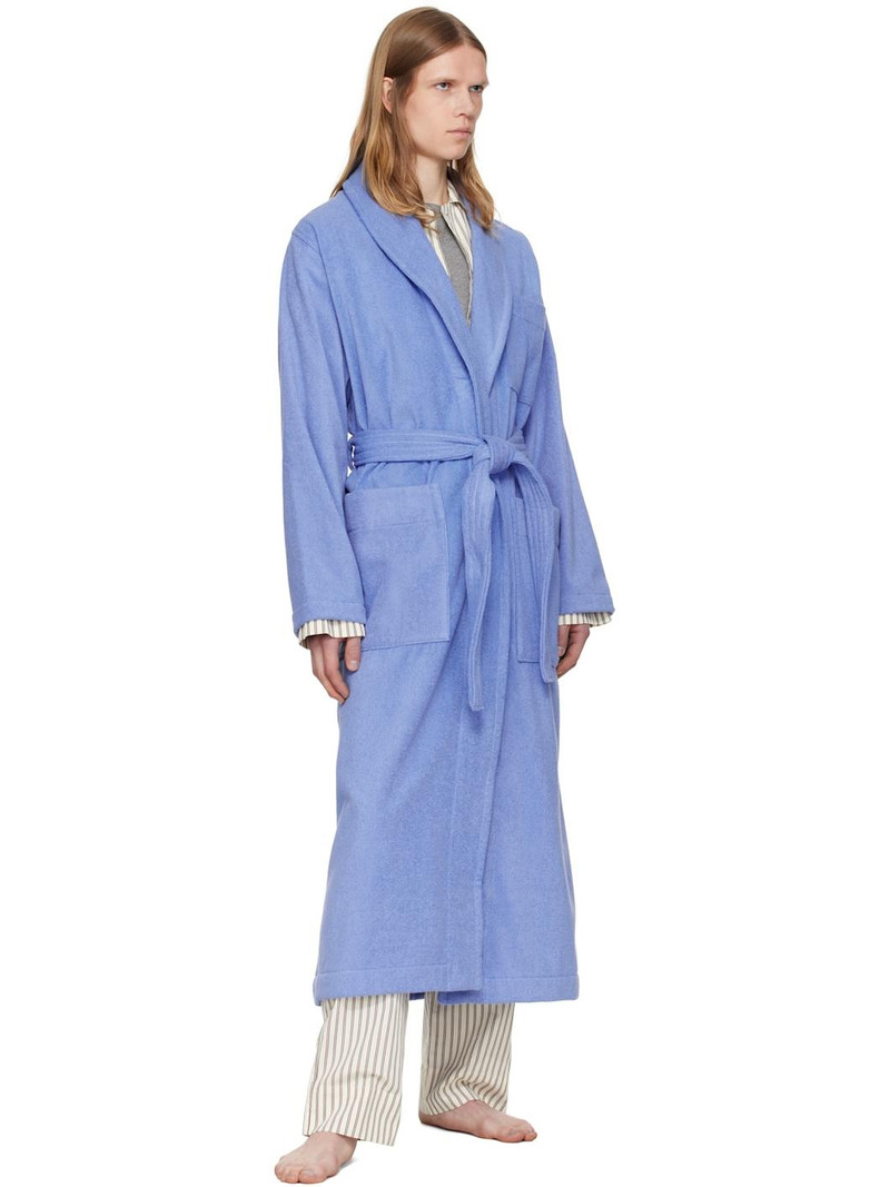 TEKLA Navy Terry Classic Bathrobe outlook