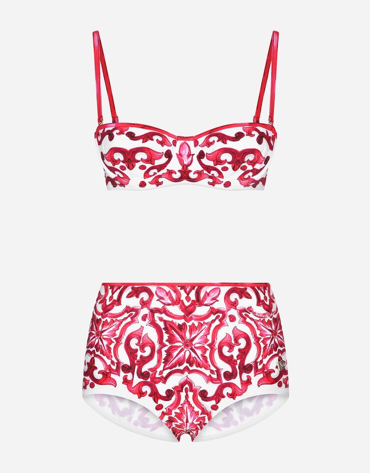 Majolica Print Balconette Bikini Top And Bottoms - 1