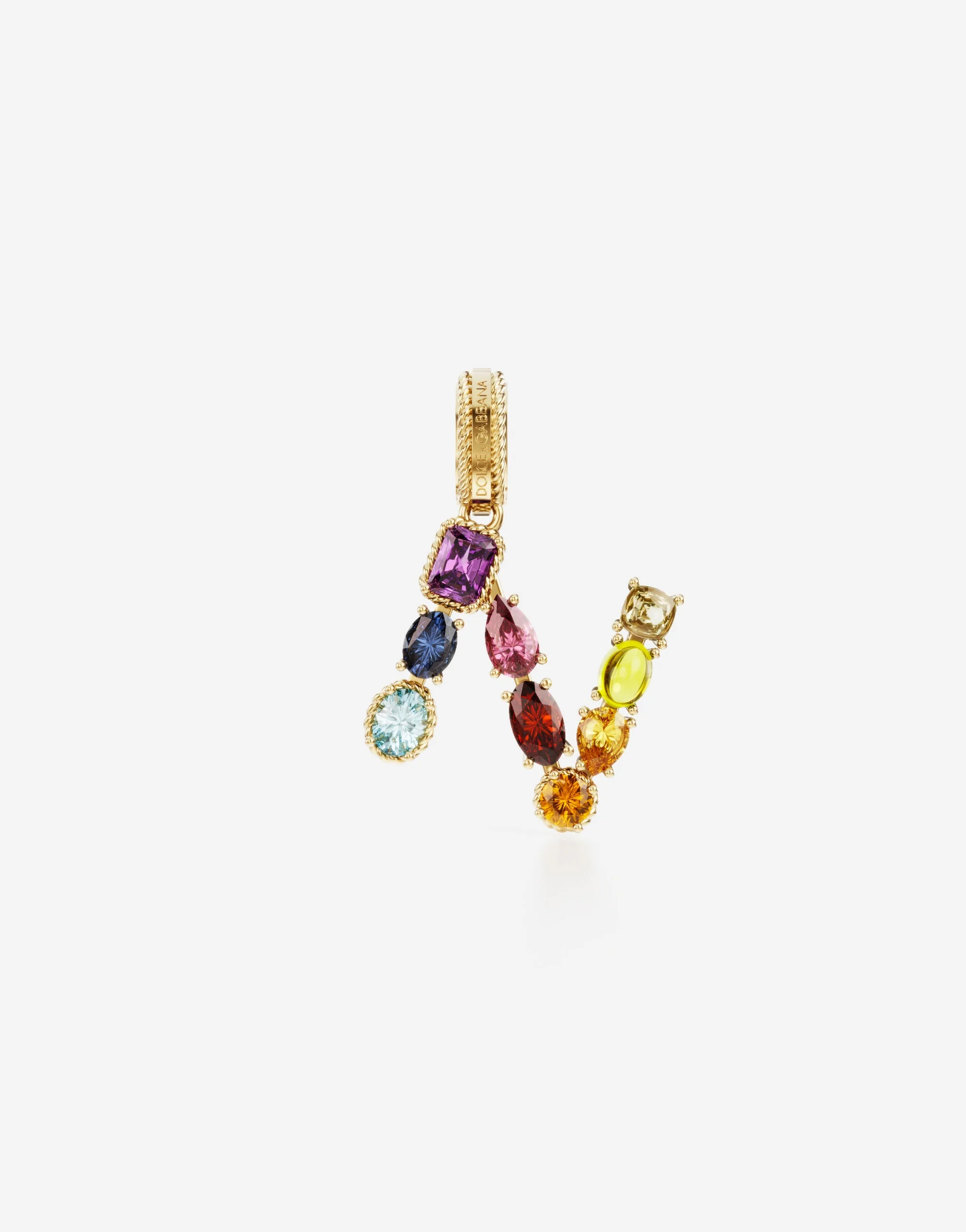 Charm N Lettering 18-carat yellow gold and multicolored gems - 1