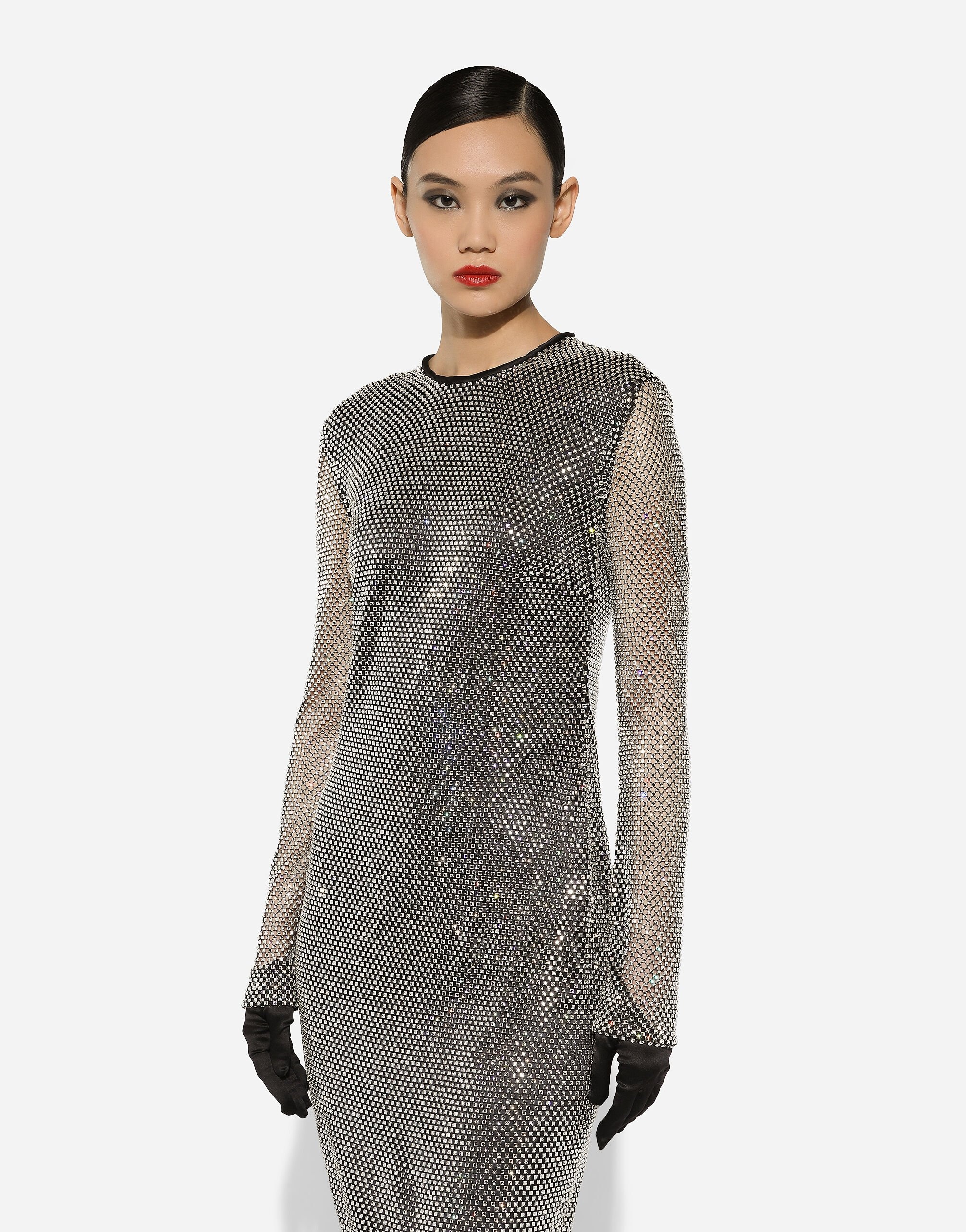Long crystal mesh dress - 5
