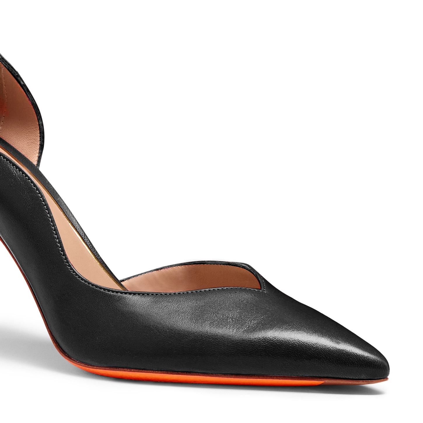 Women's black leather high-heel pump - 6