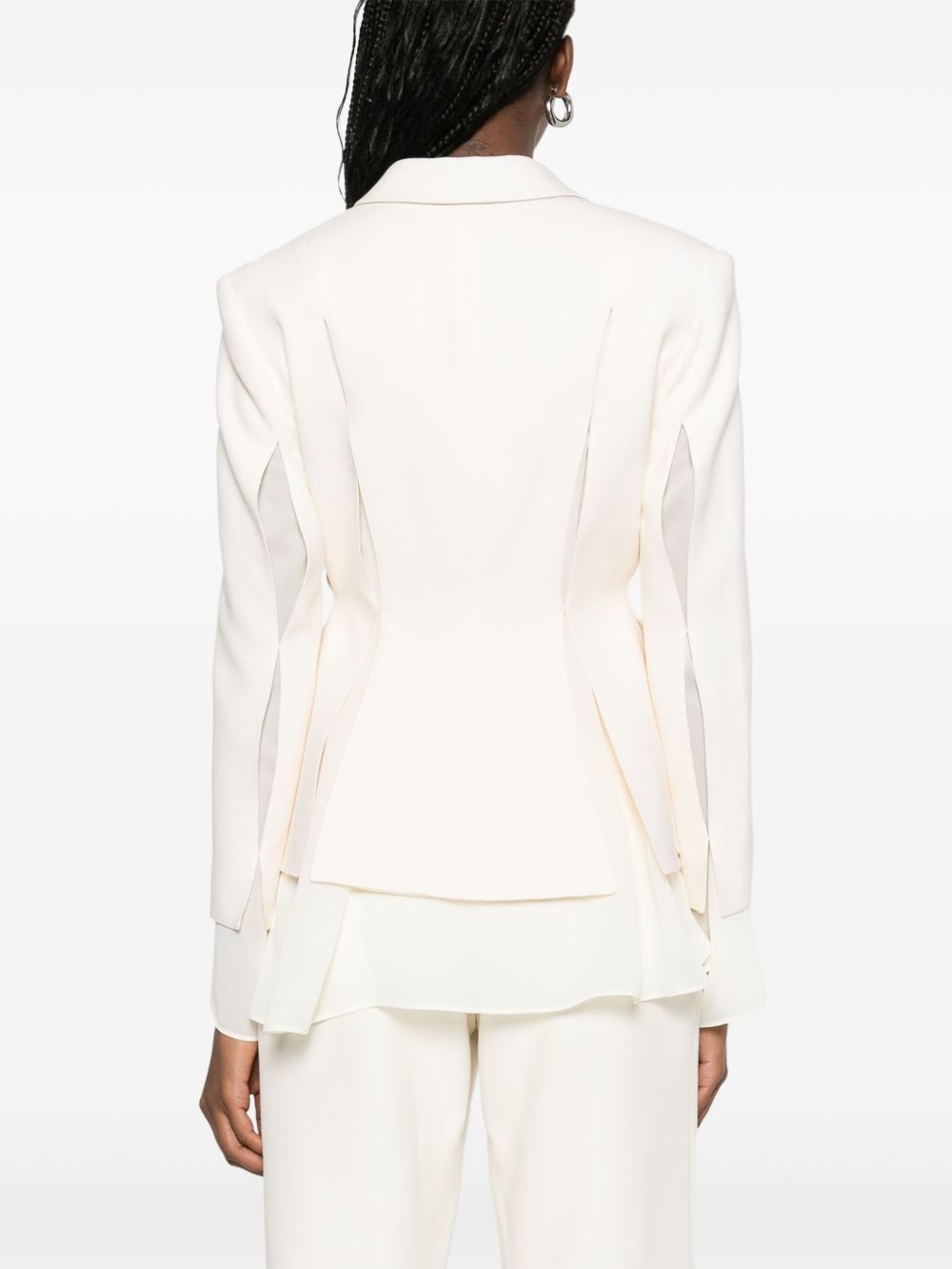 cut-out layered blazer - 4