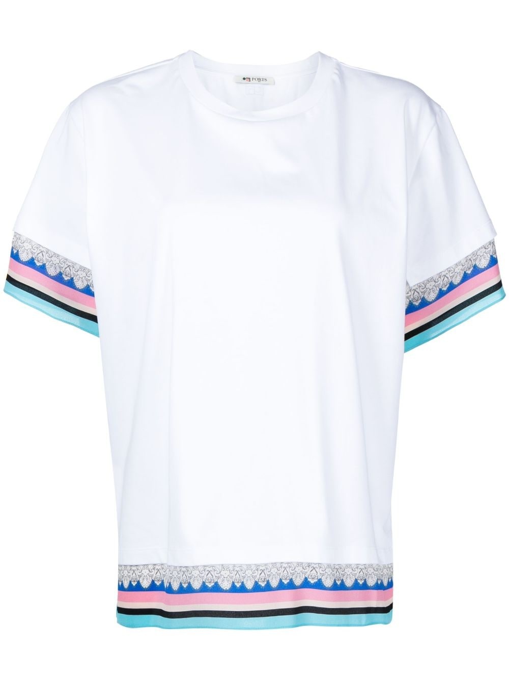 contrast-trim cotton T-Shirt - 1