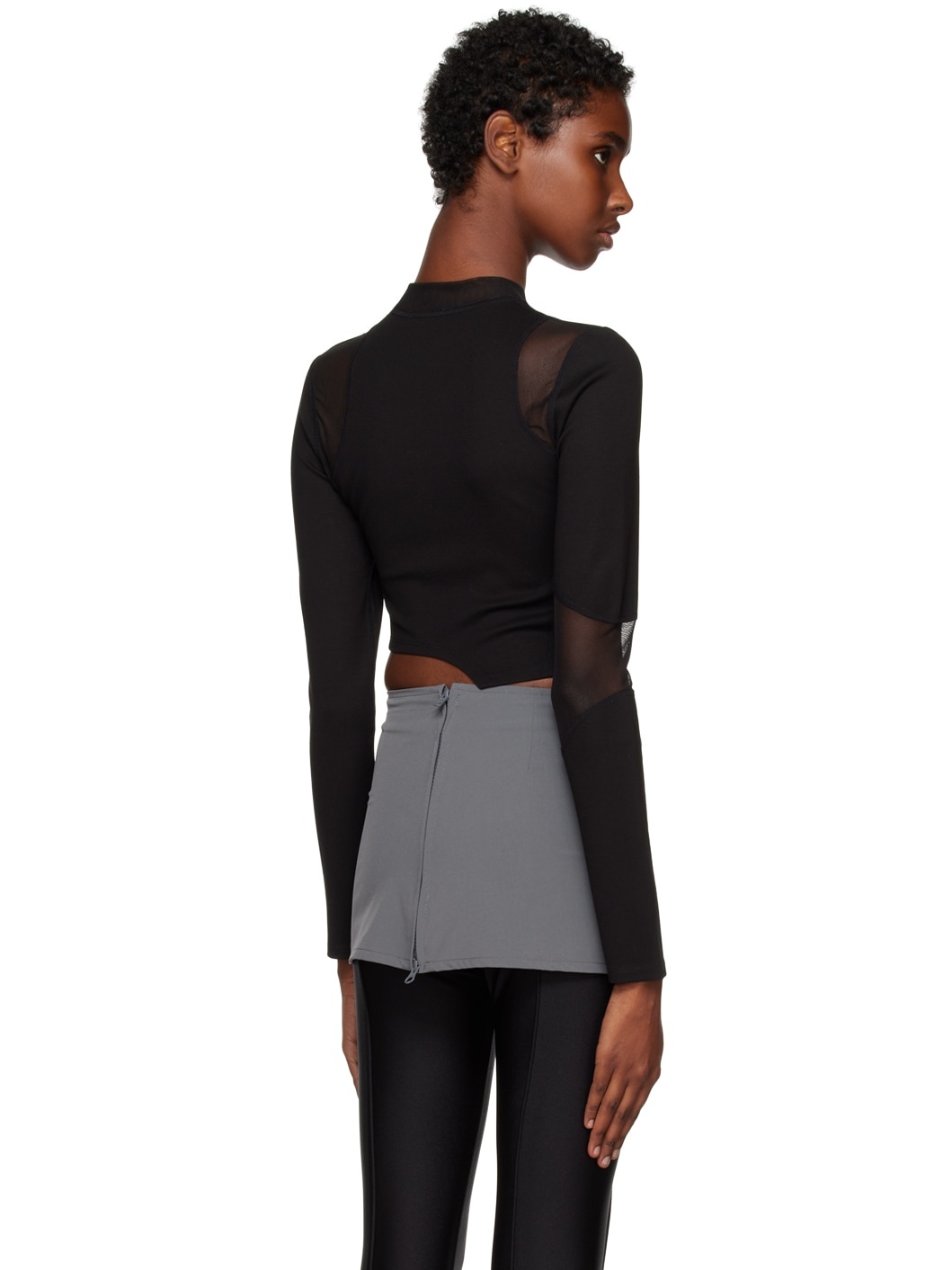 Black Layered Long Sleeve T-Shirt - 3