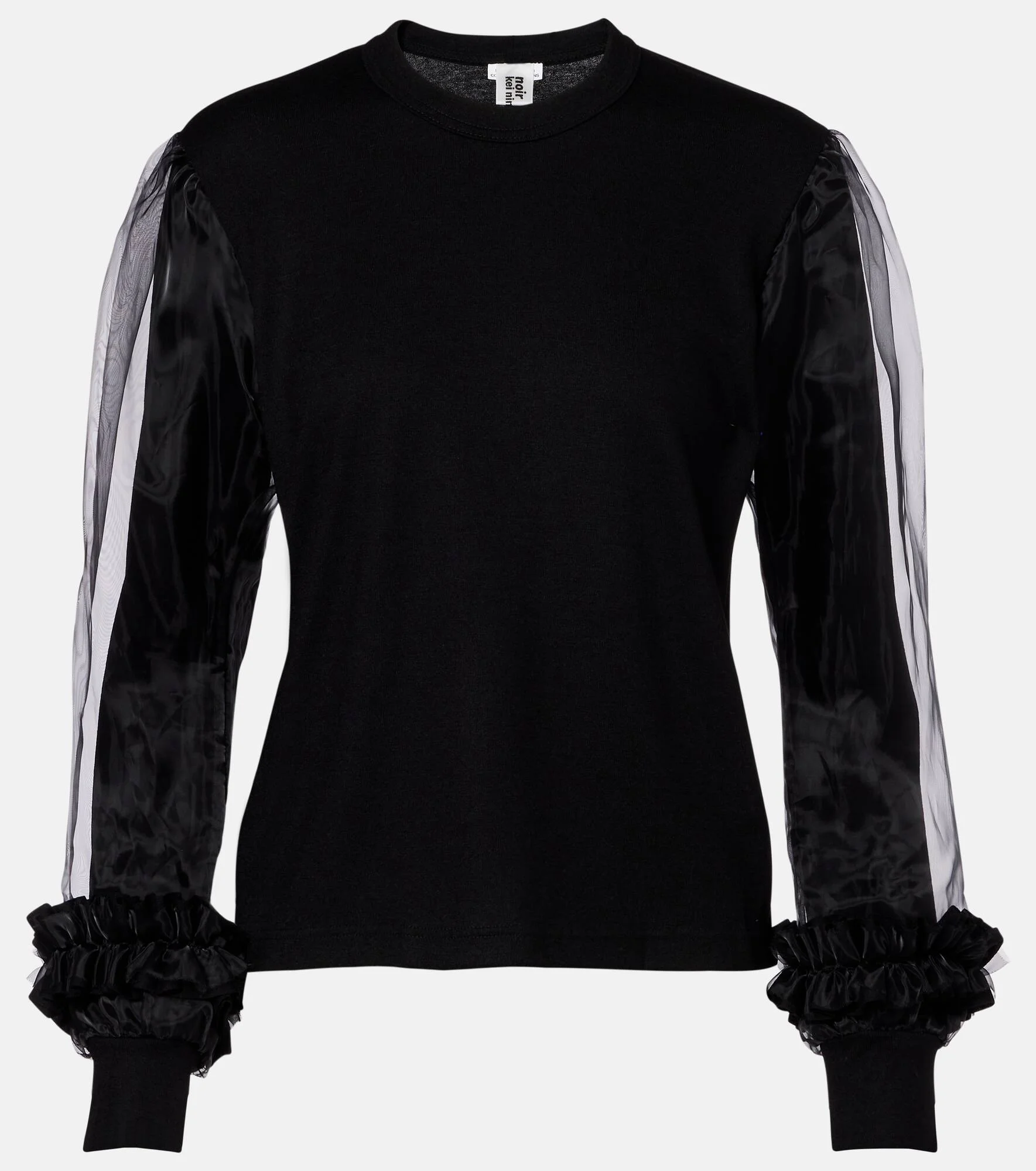 Tulle-trimmed wool sweater - 1