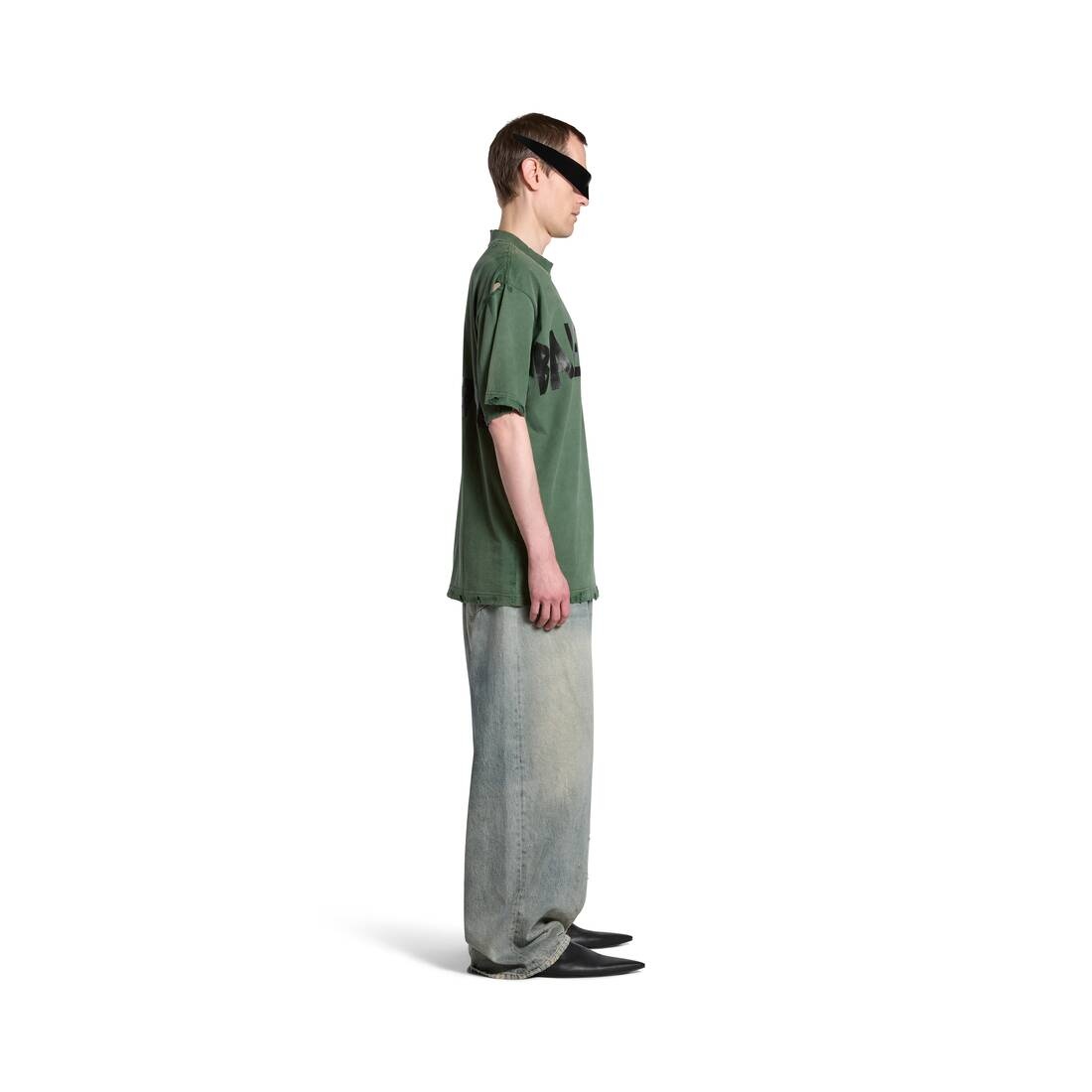 New Tape Type T-shirt Medium Fit in Dark Green - 3