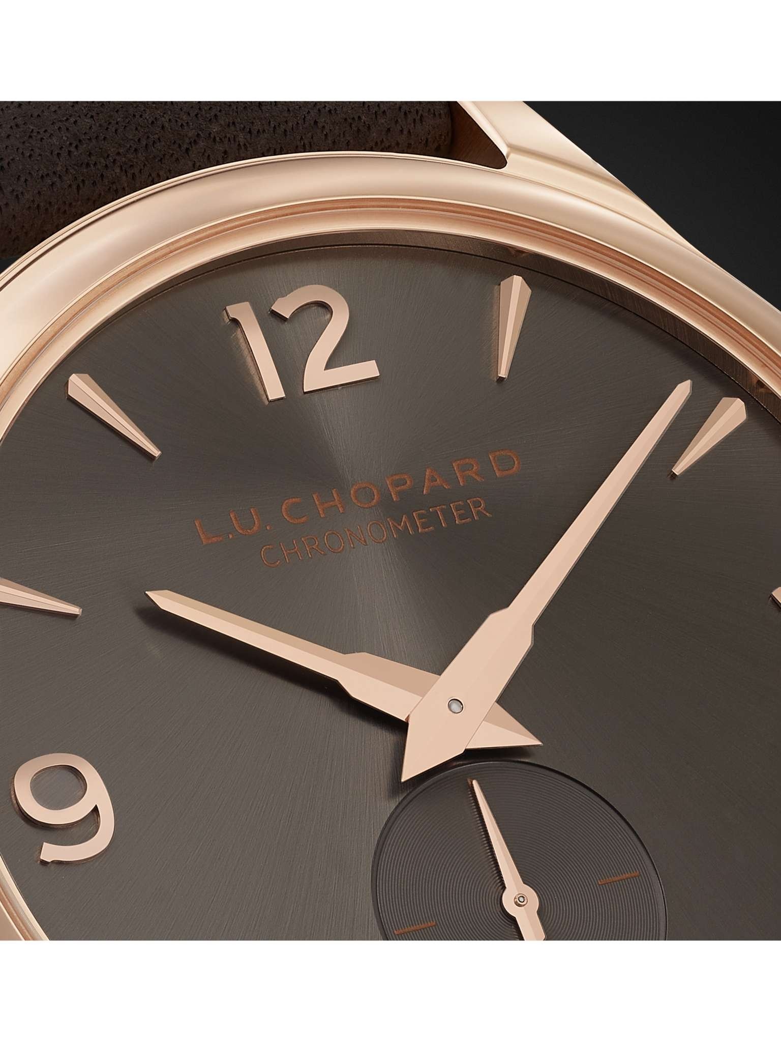 L.U.C XPS Automatic 40mm 18-Karat Rose Gold and Nubuck Watch, Ref. No. 161948-5003 - 6