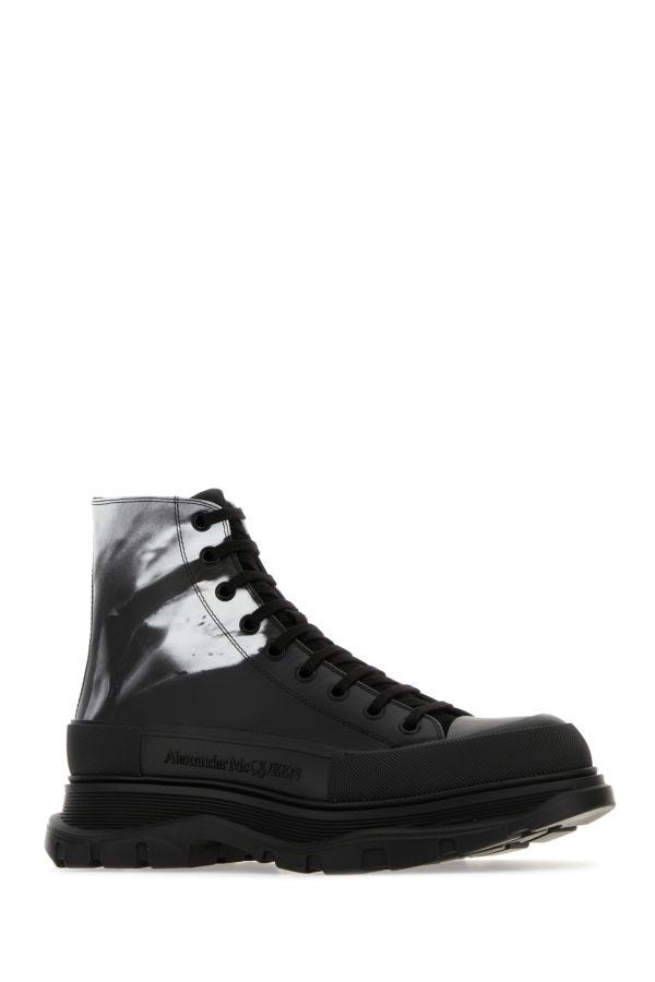 ALEXANDER MCQUEEN Printed Leather Tread Slick Sneakers - 2