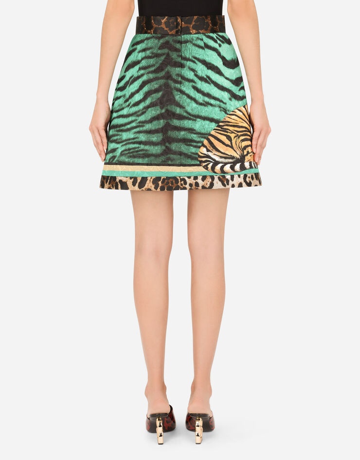 Tiger-print brocade skirt - 2