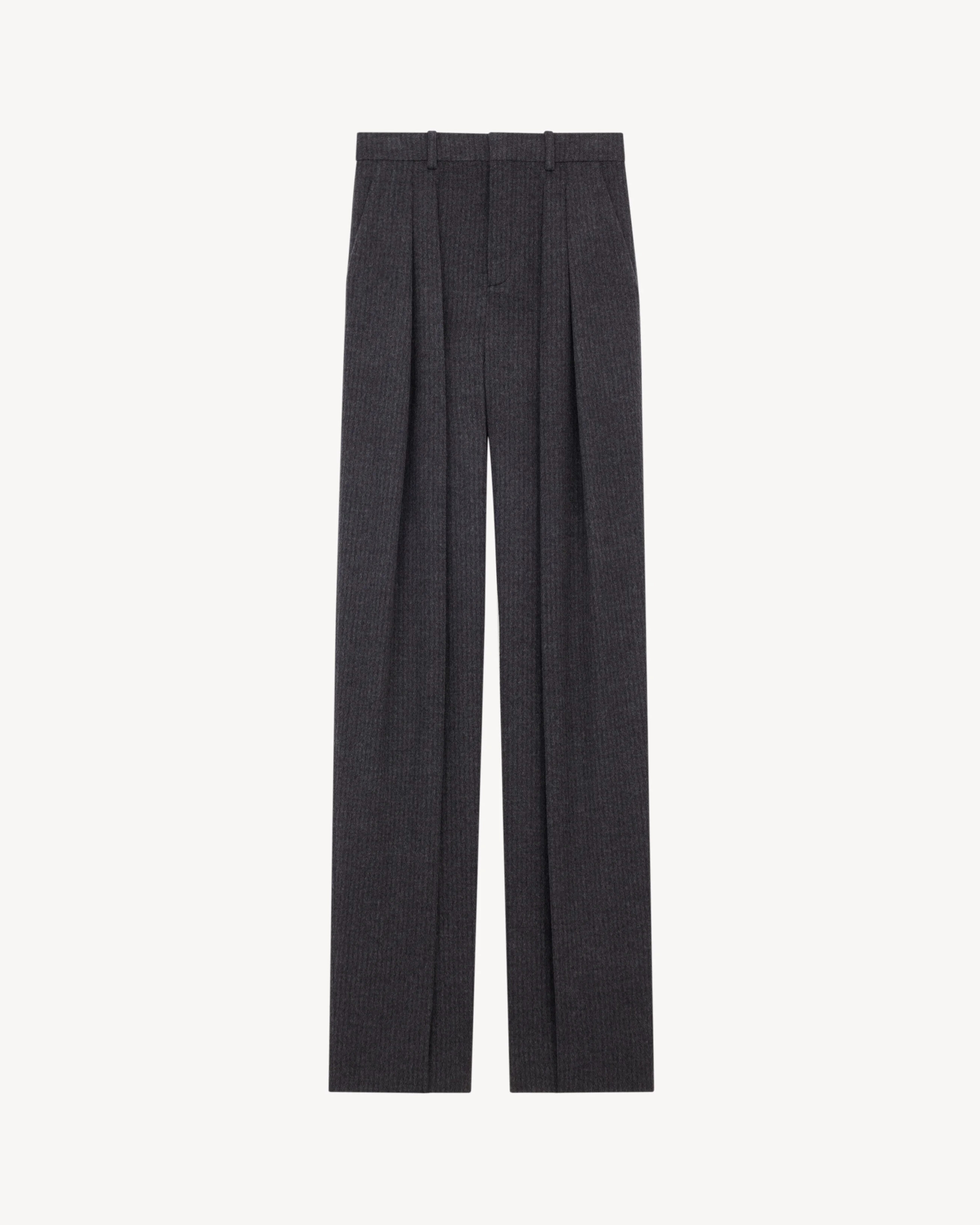 HIGH-RISE PANTS IN STRIPED WOOL AND CASHMERE FLANNEL - 1