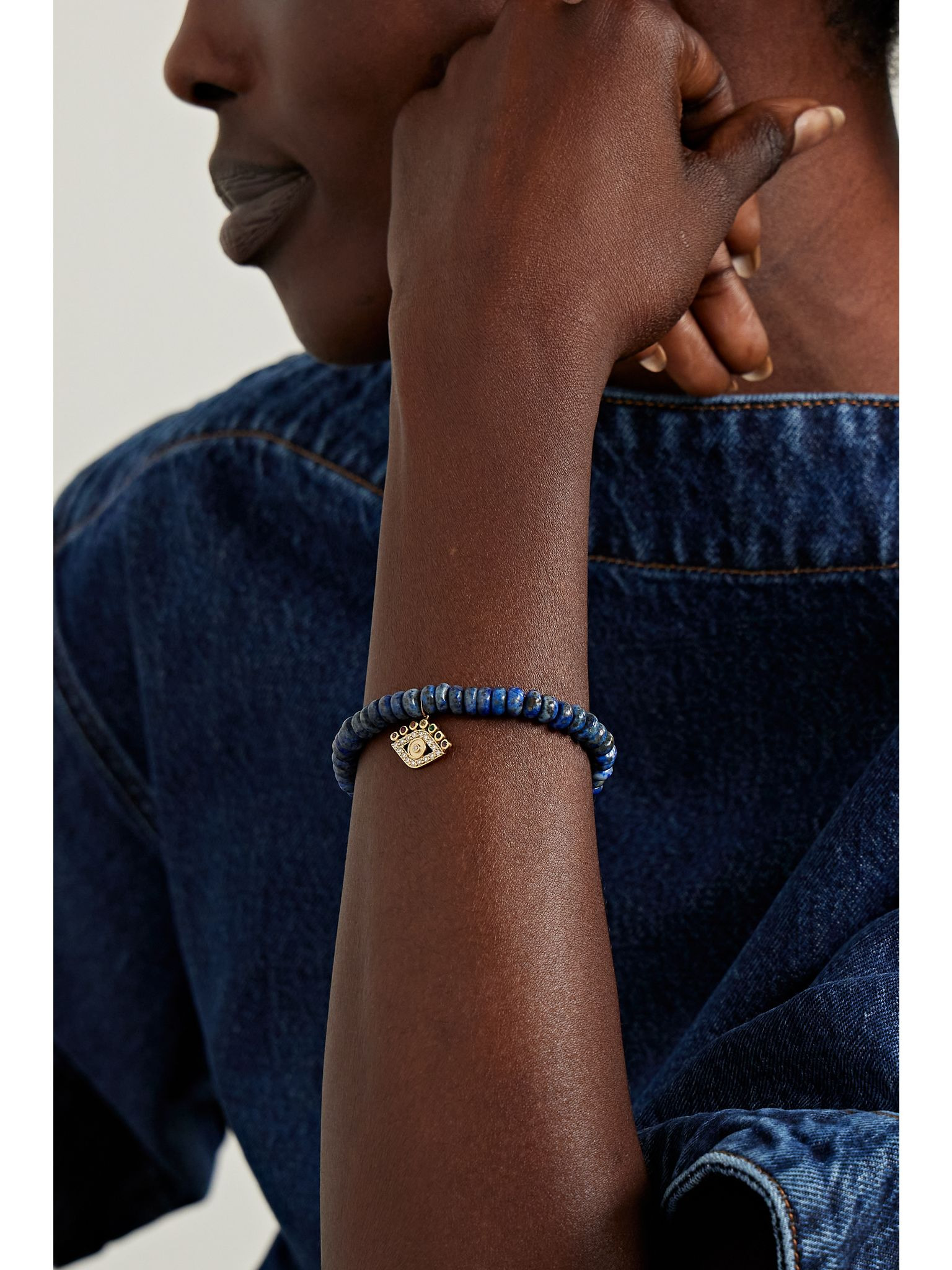 Evil Eye 14-karat gold multi-stone bracelet Gold - 2