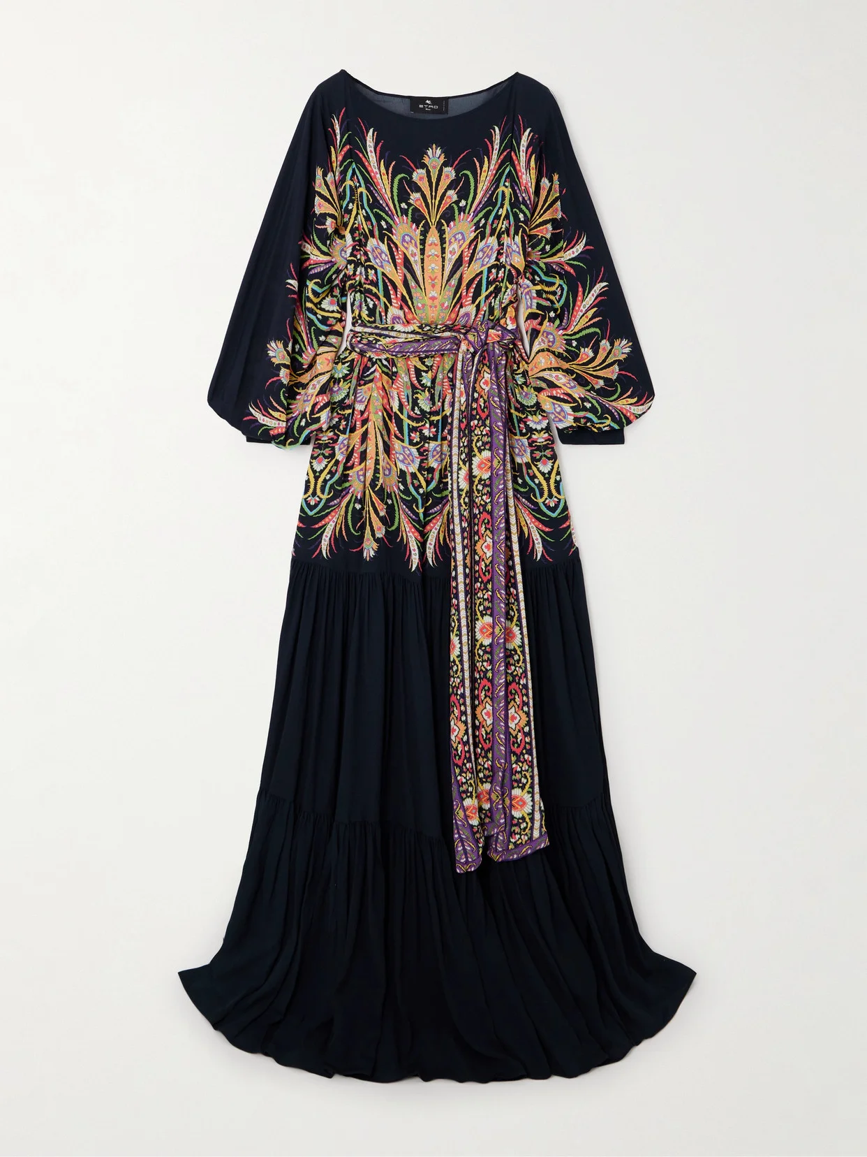 Printed Crepe Maxi Dress - 1