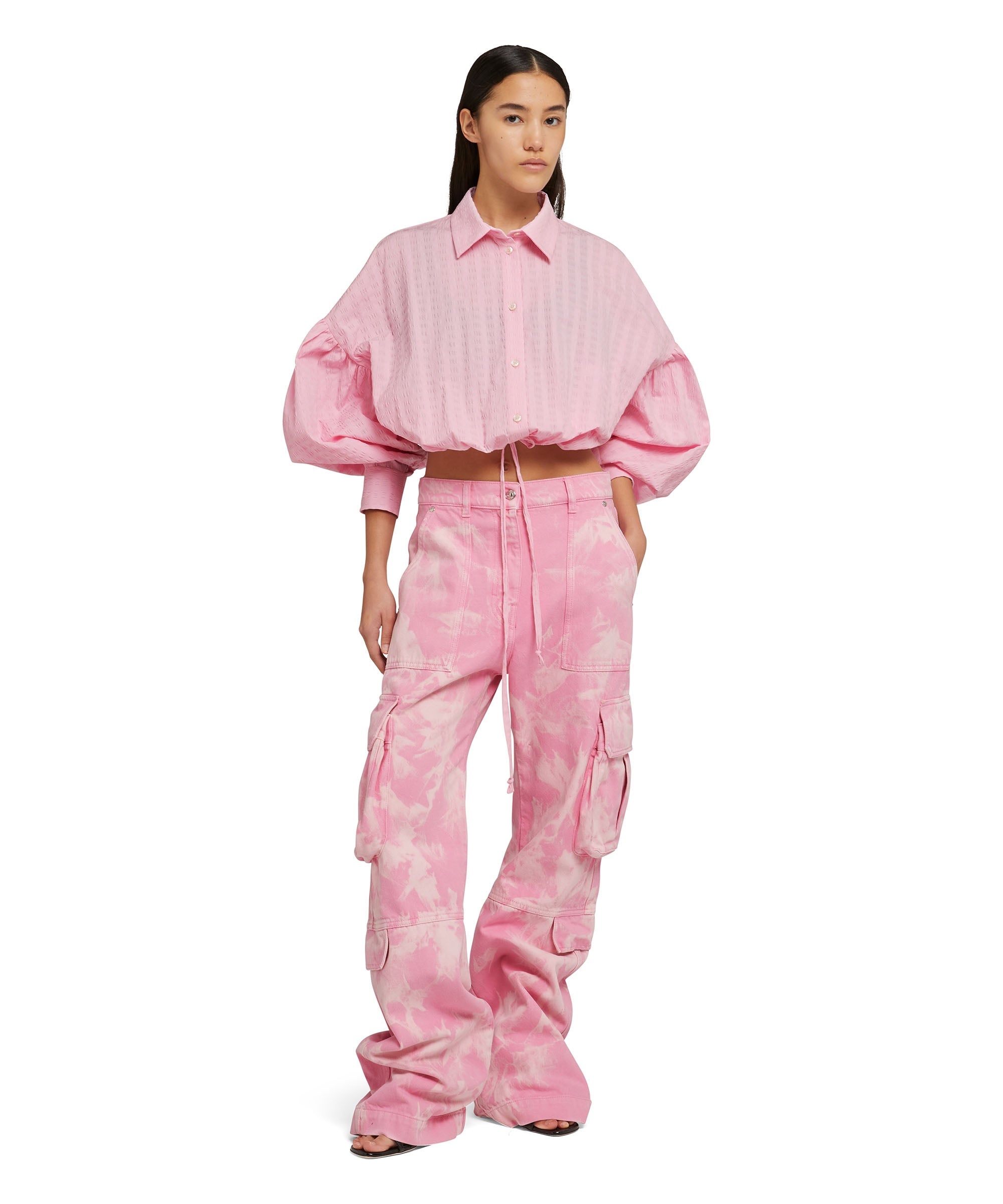 Cargo pants with marbleized tie-dye treatment - 5