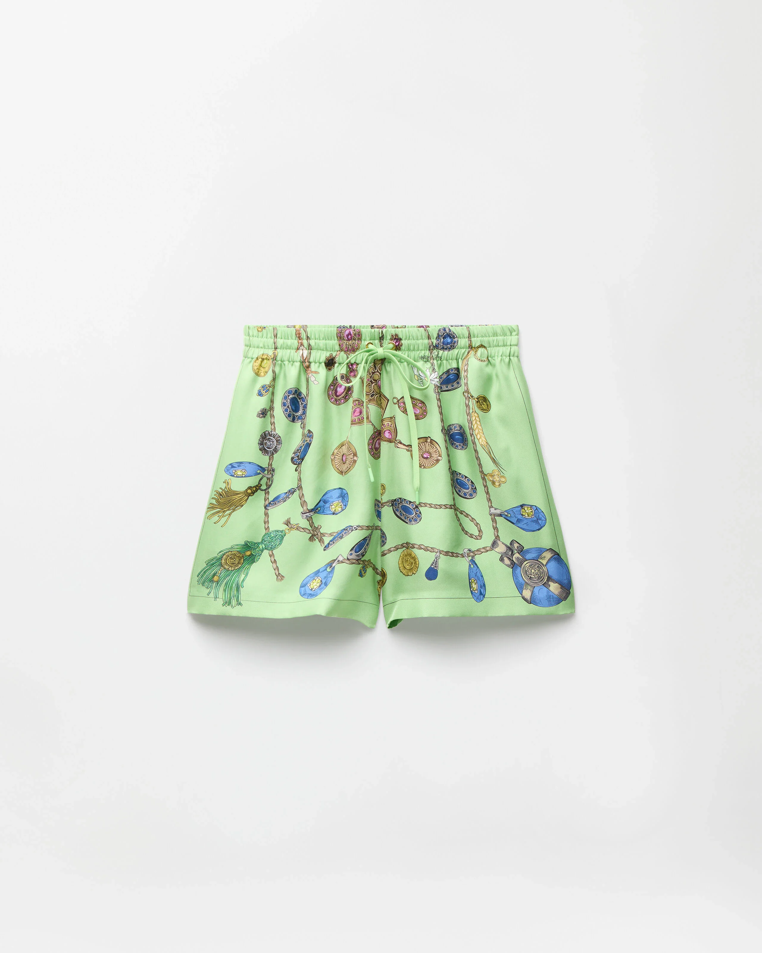 Printed Silk Twill Shorts - 1