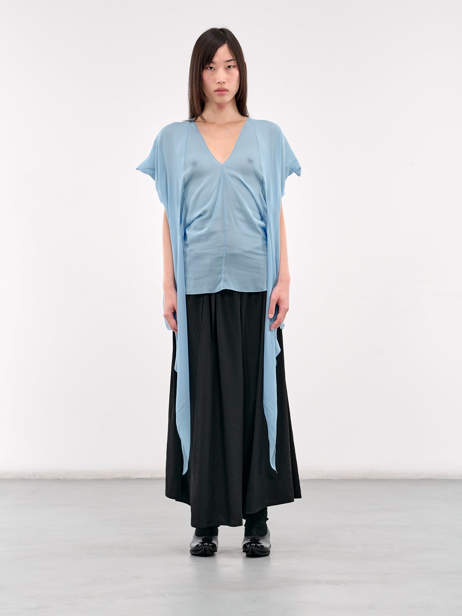 Draped Trim Blouse - 1