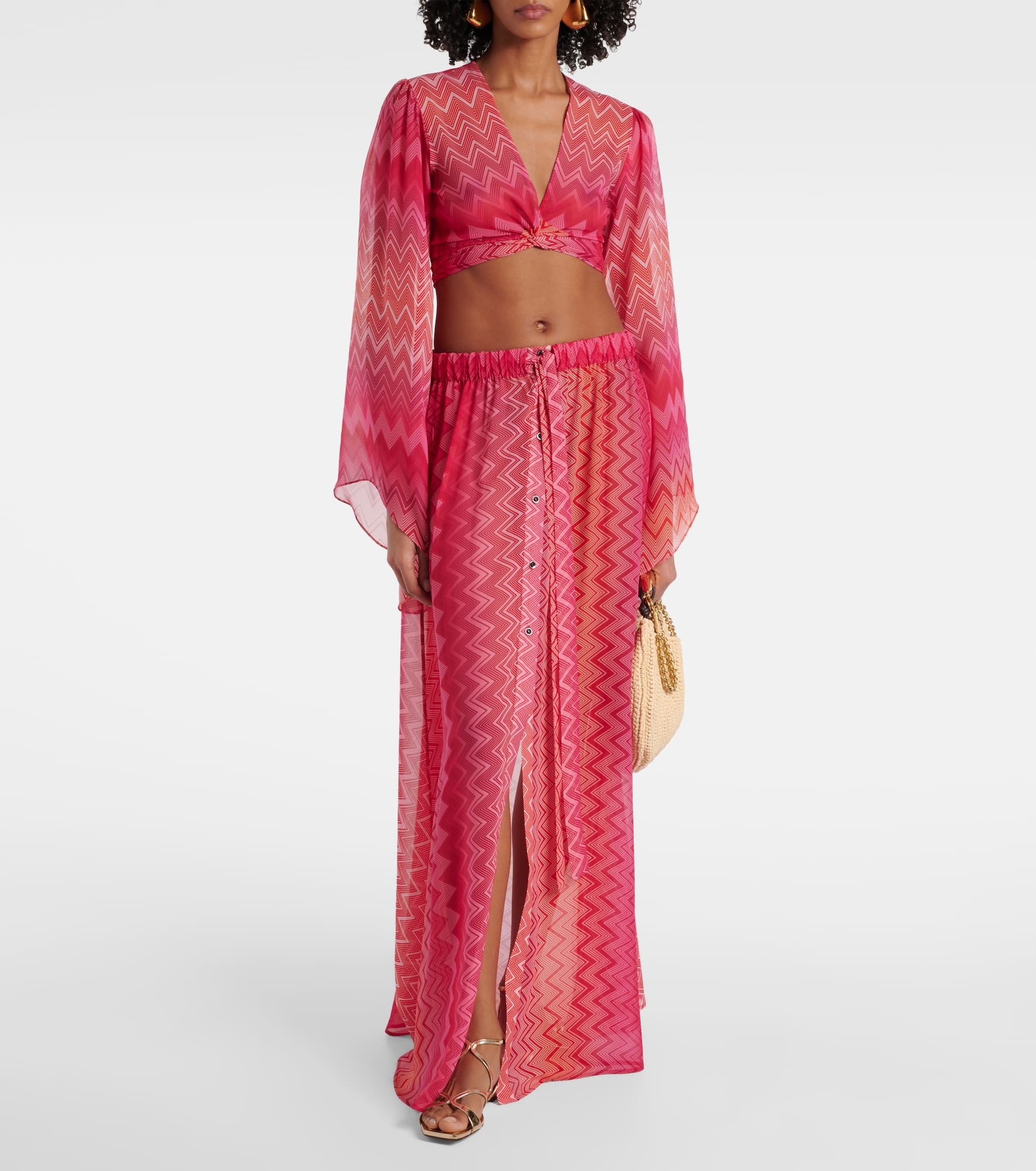 Chevron silk maxi skirt - 2