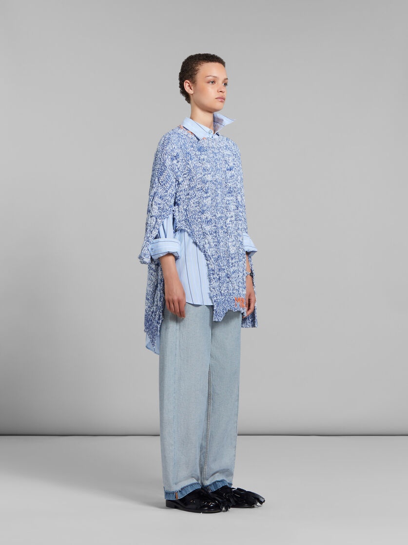 BLUE MOULINÉ JUMPER WITH NIBBLED EDGES - 5