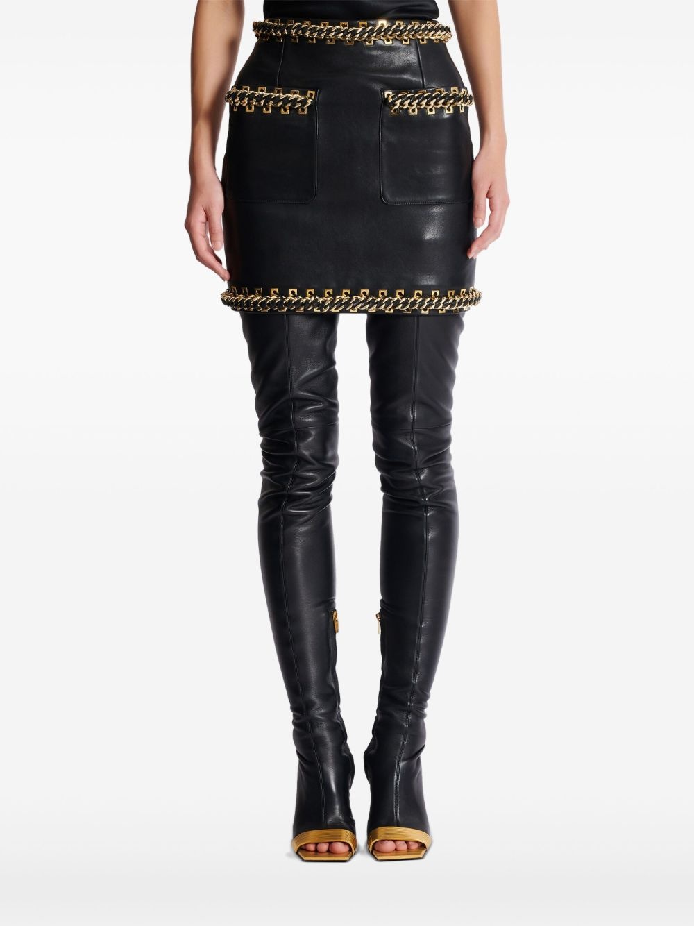 chain-detail mini skirt - 4