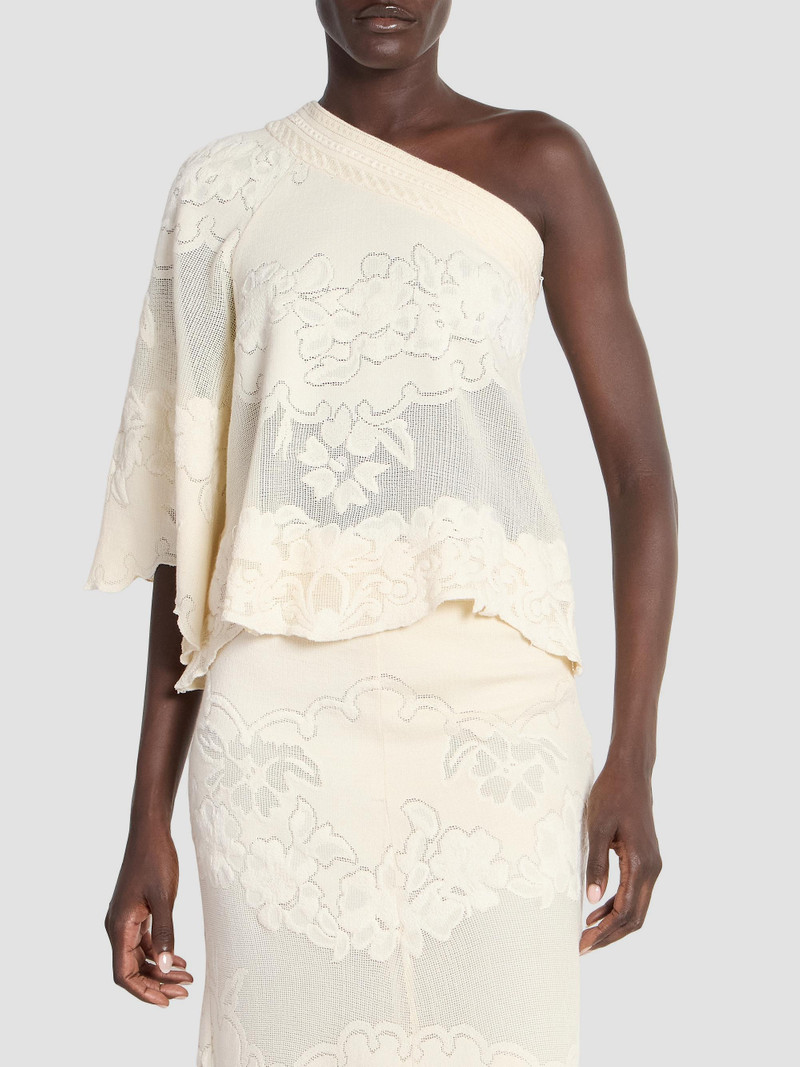 Women's Shilo Cotton Lace One-Shoulder Blouse - Ecru 3