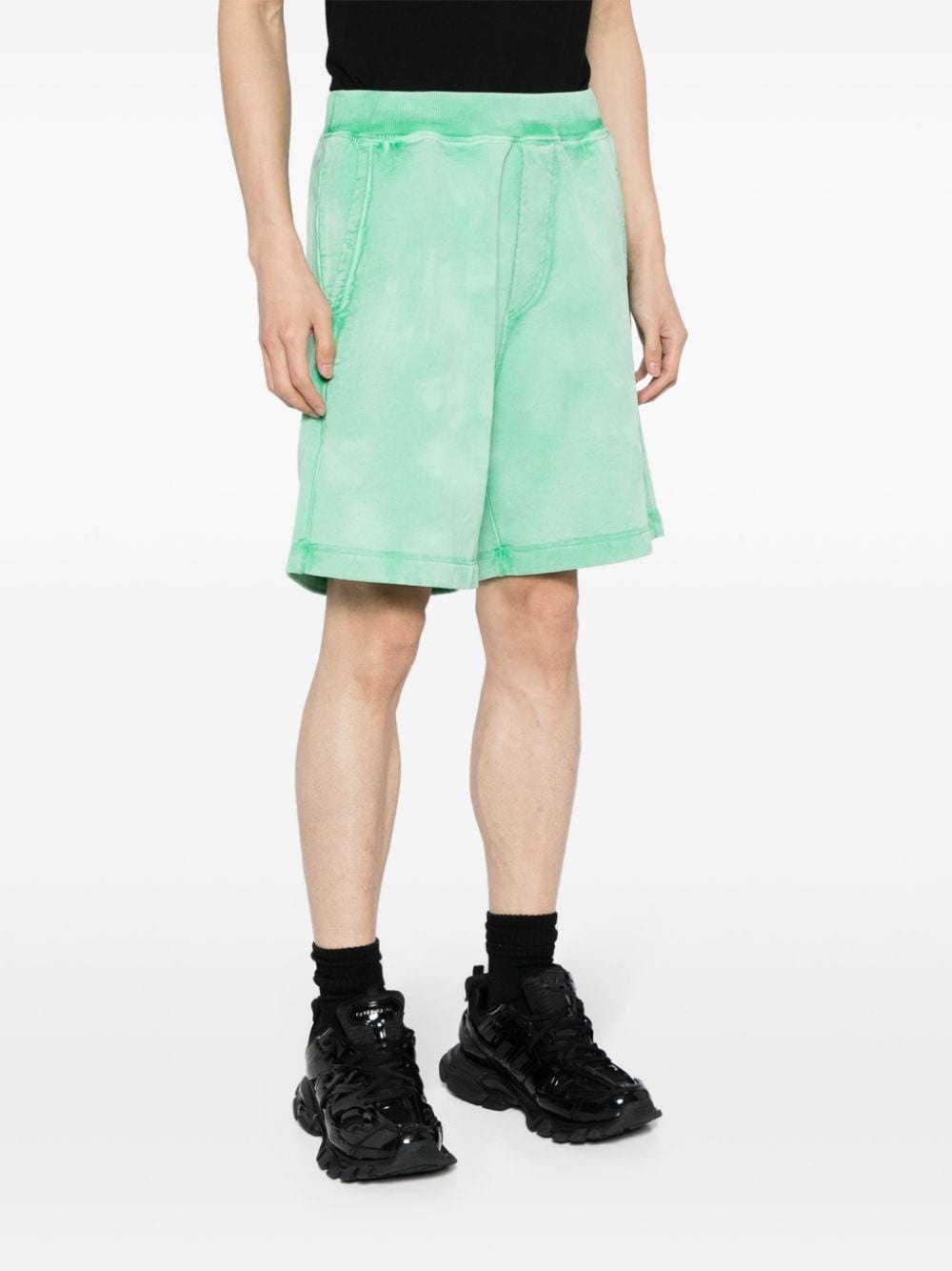 logo-print cotton track shorts - 3