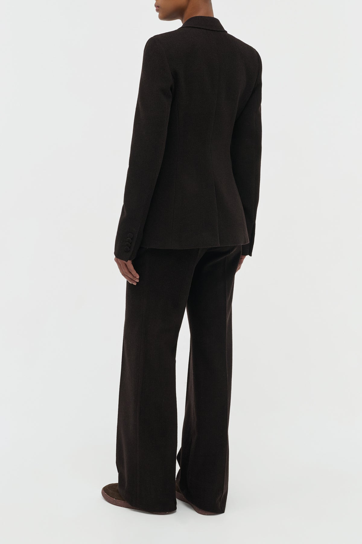 Stephanie Blazer in Chocolate Fine Cashmere Corduroy - 4
