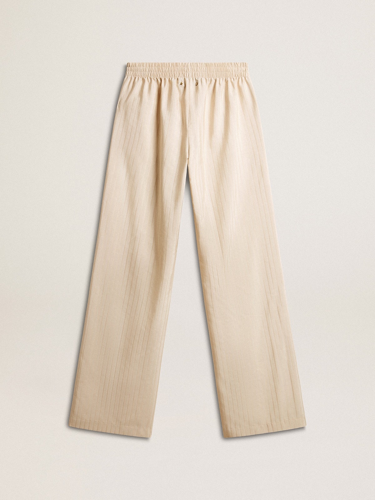 Women's light beige silk and viscose joggers - 5