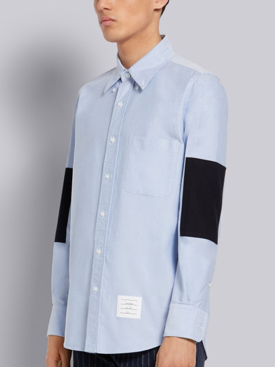 Thom Browne Blue Oxford Elbow Patch Straight Fit Long Sleeve Shirt outlook