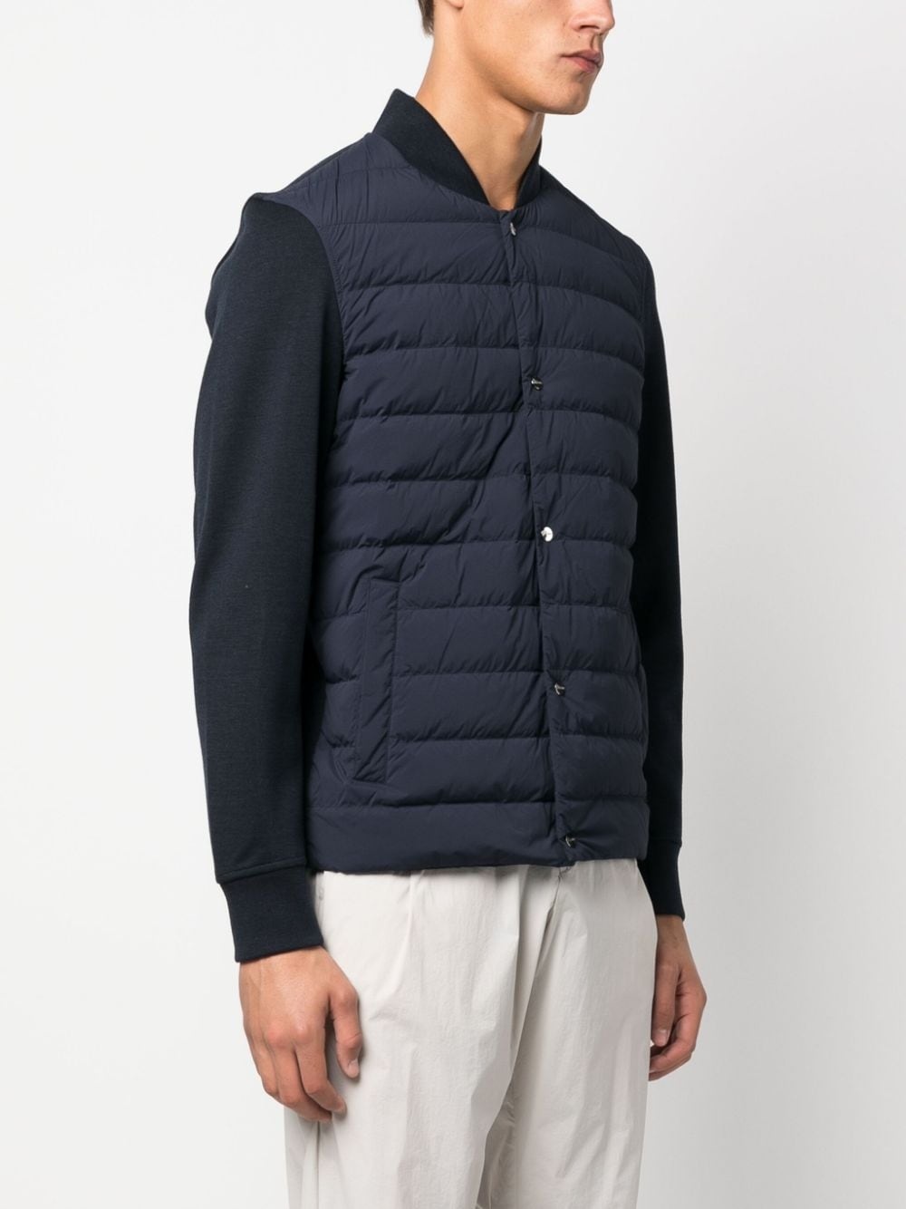 contrasting-sleeves padded jacket - 3