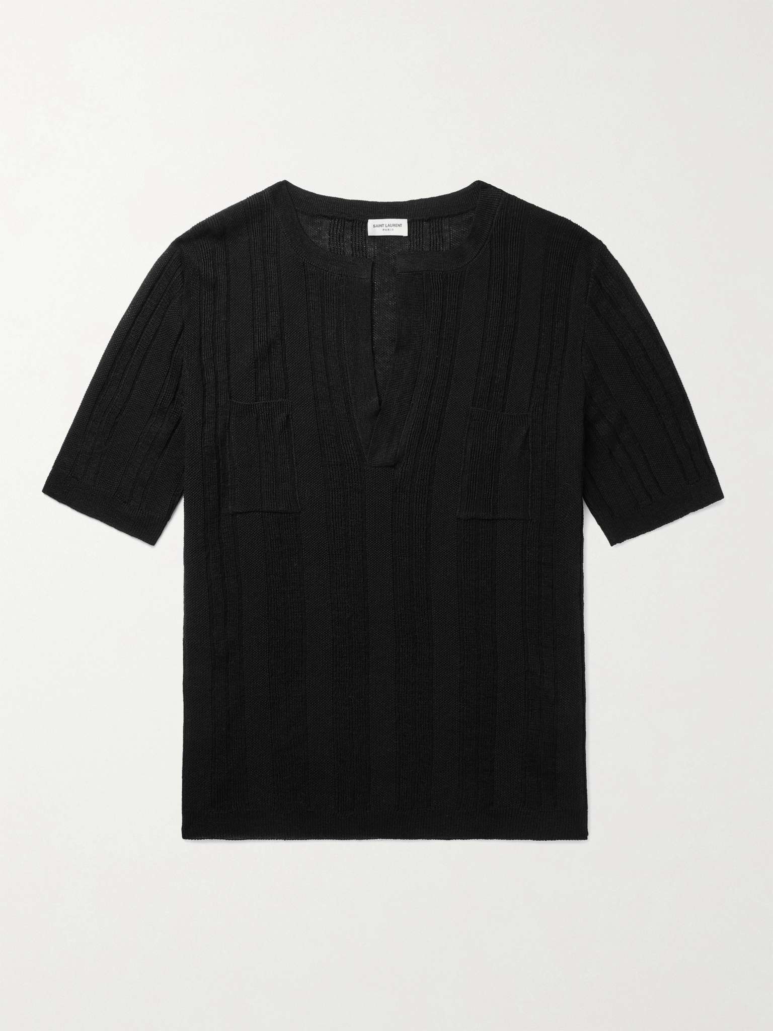 Ribbed Linen and Silk-Blend T-Shirt - 1