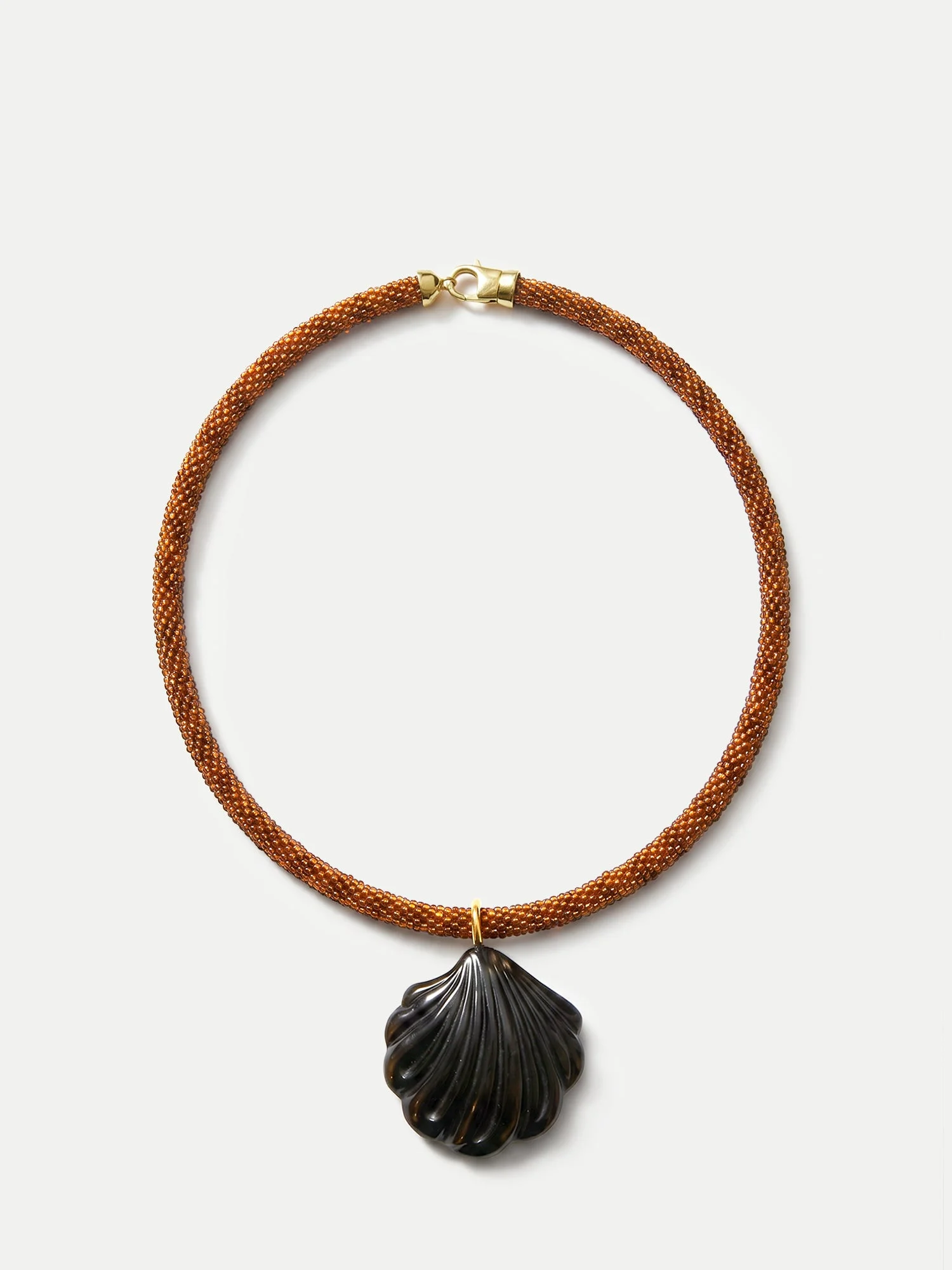 SCALLOP SHELL BEADED NECKLACE - 1