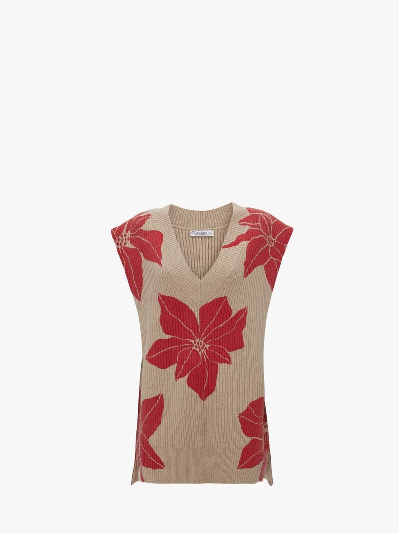 PRINTED V-NECK VEST - 1