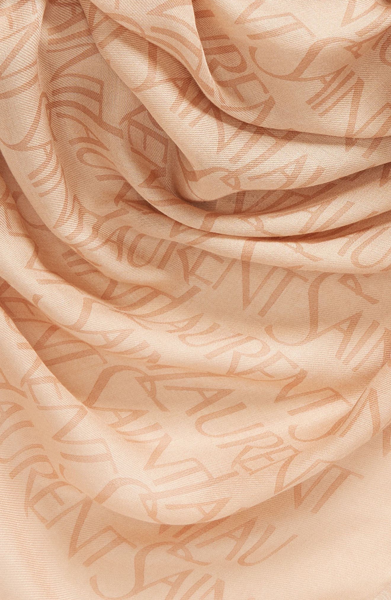 Saint Laurent Grand Carre Modal & Cashmere Scarf in Beige/Light Brown at Nordstrom - 4