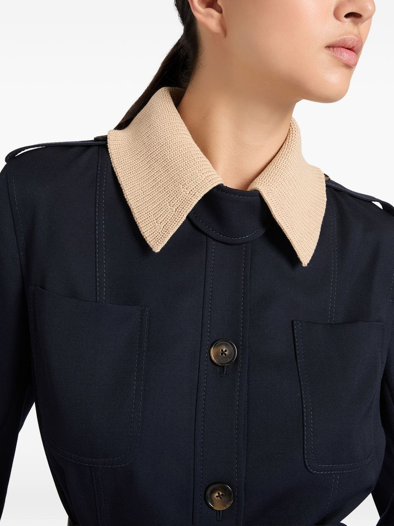 belted ribbed-collar jacket 4