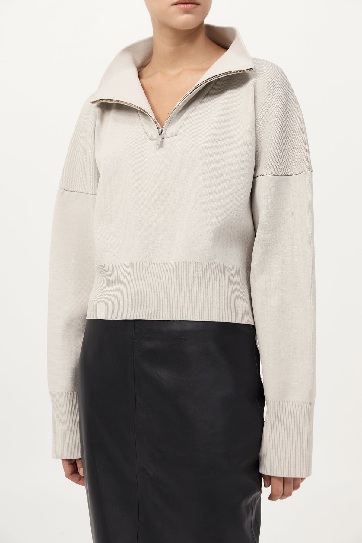 Milano Knit Zip Jumper - Silver - 4