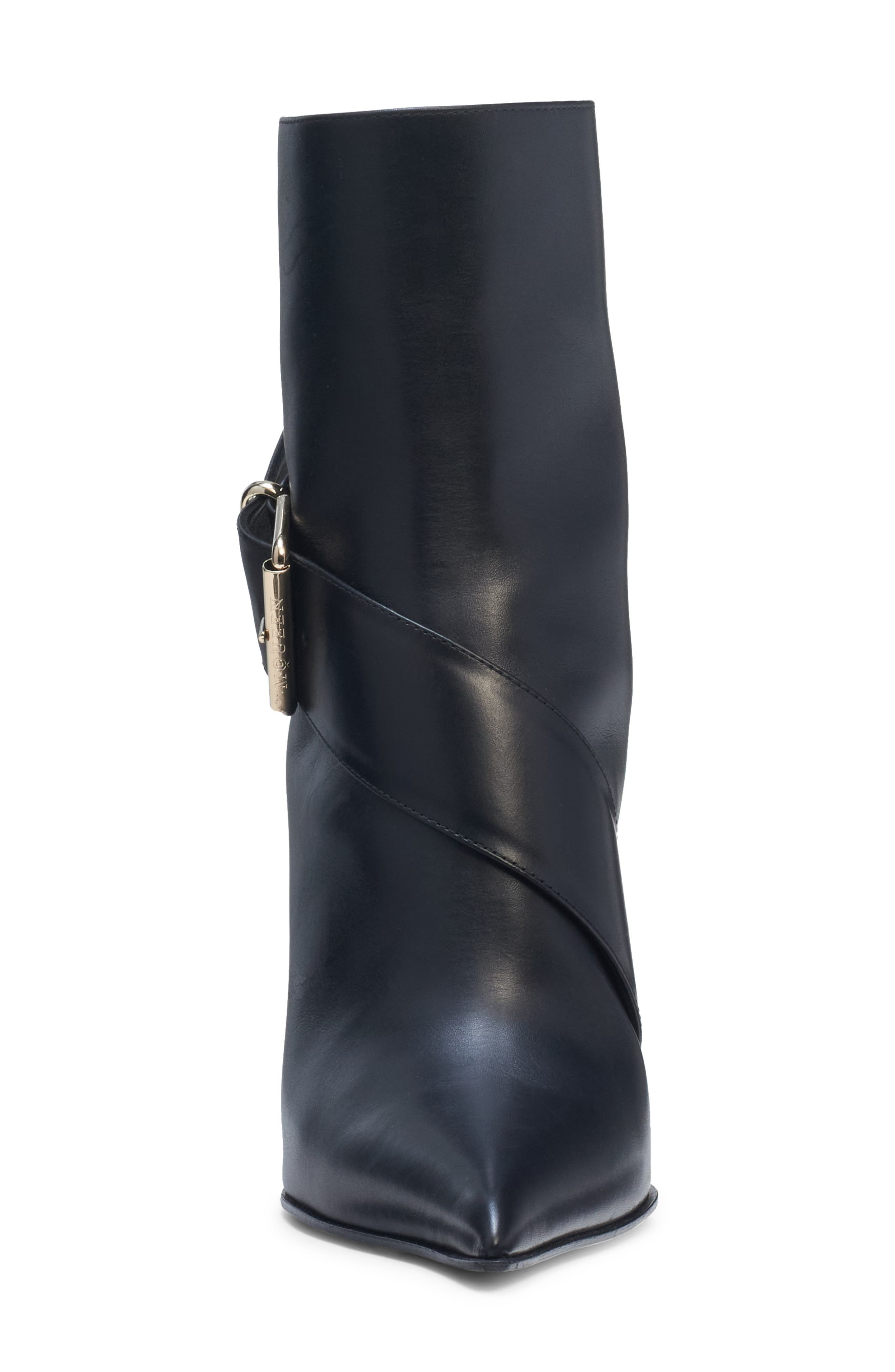McQueen Heron Pointed Toe Bootie in Black/Silver at Nordstrom - 4