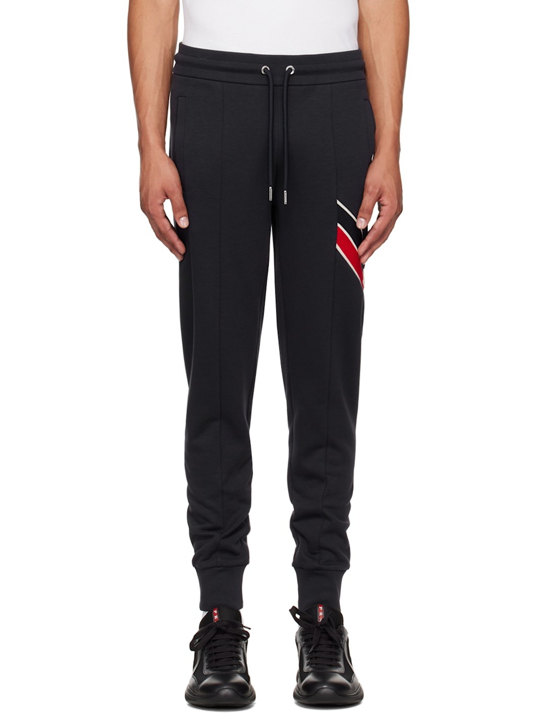 Navy Stripe Sweatpants - 1