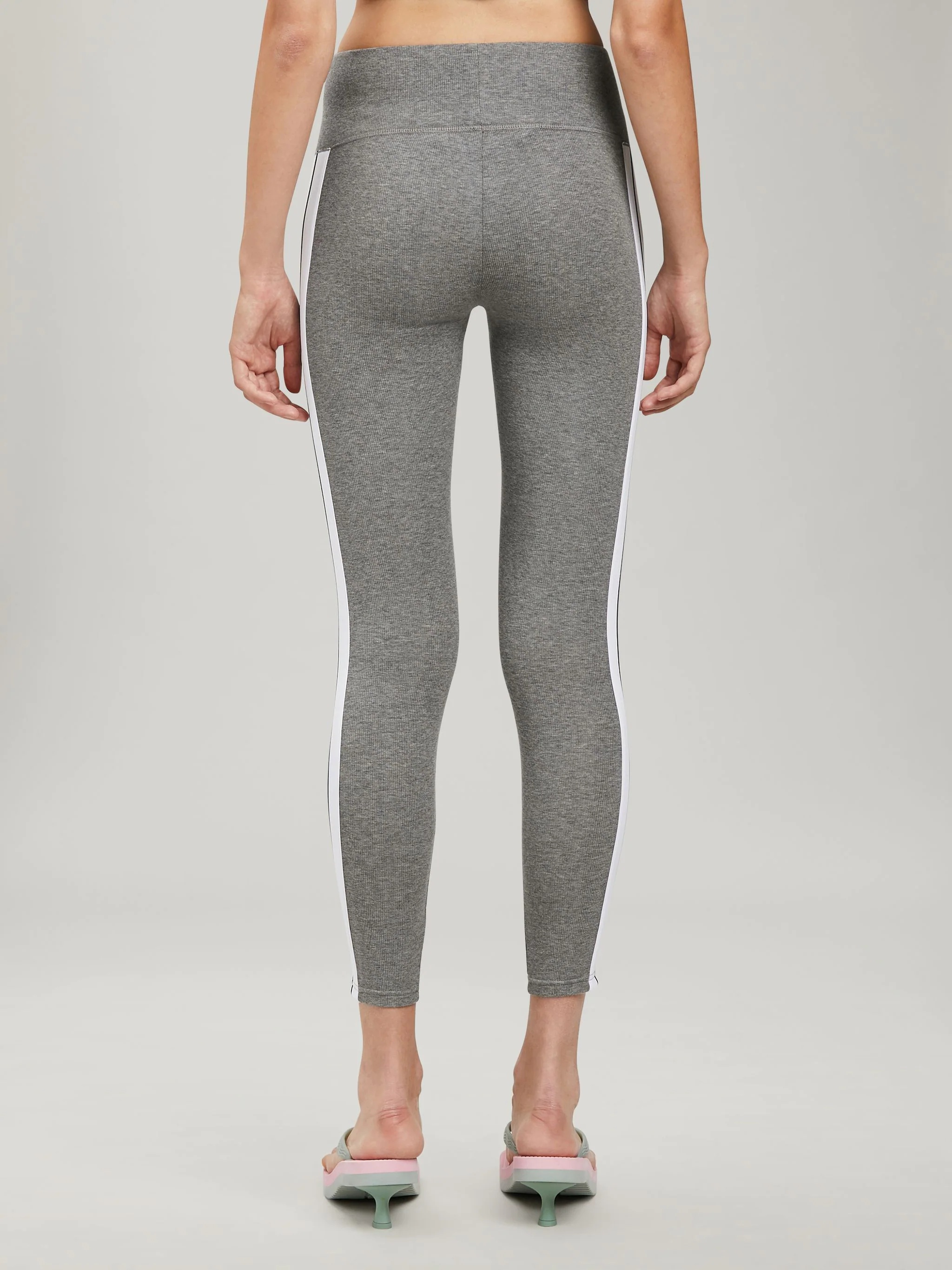 MELANGE GREY TRACK LEGGINGS - 5