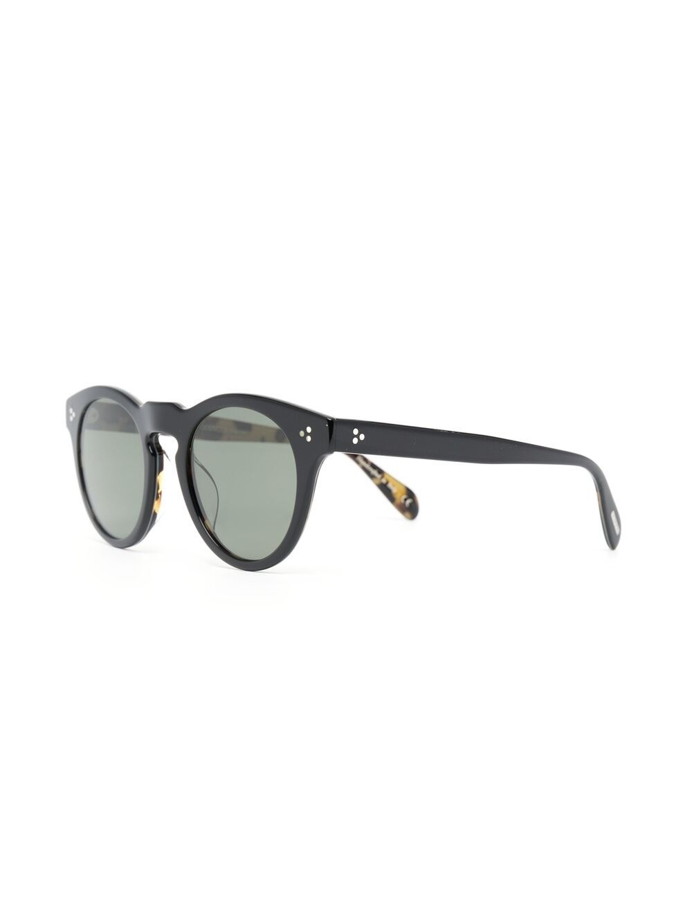 round-frame tortoise-shell sunglasses - 2